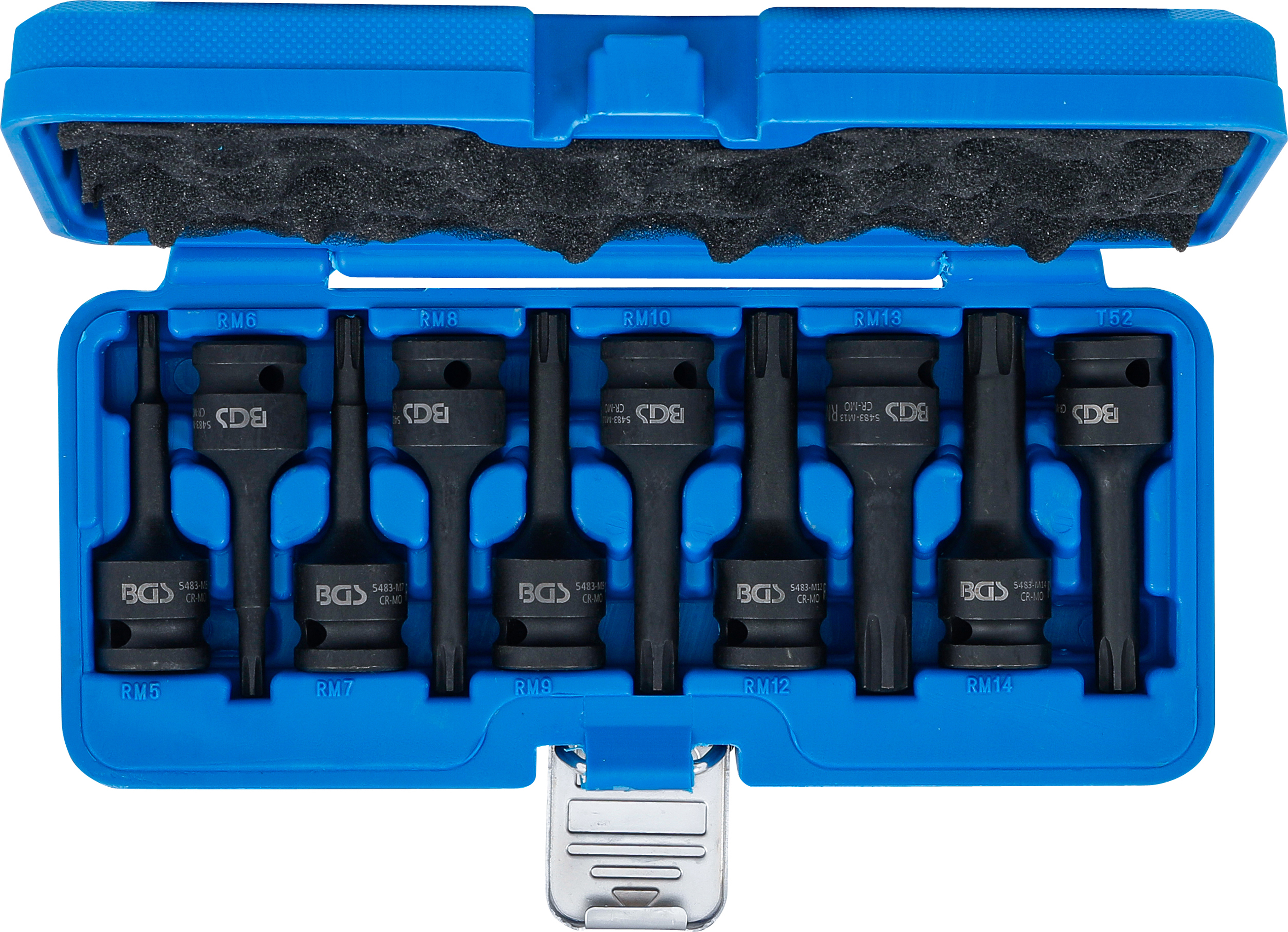 BGS Kraft-Bit-Einsatz-Satz | Antrieb Innenvierkant 12,5 mm (1/2") | Keil-Profil (für Ribe) M5 - M14 | 9-tlg.