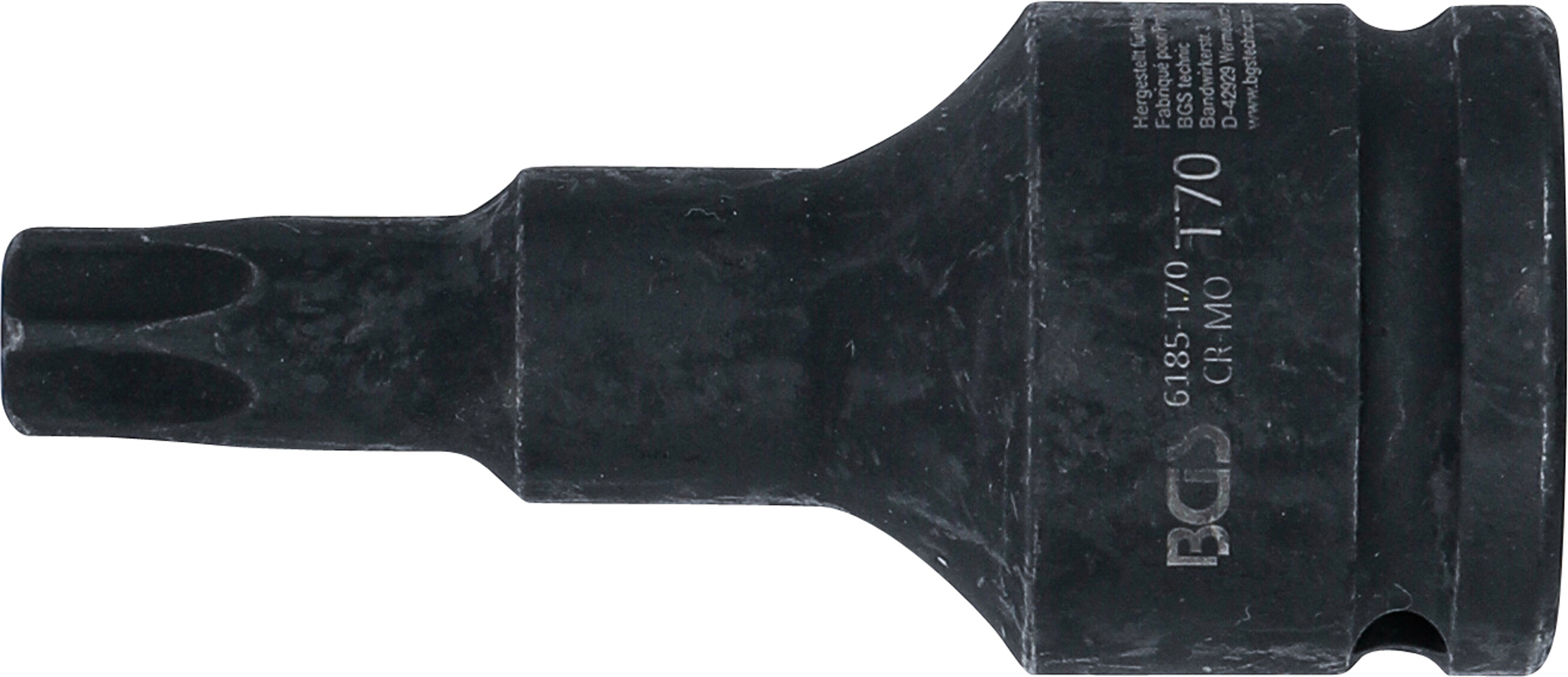 BGS Kraft-Bit-Einsatz | Länge 100 mm | Antrieb Innenvierkant 20 mm (3/4") | T-Profil (für Torx) T70