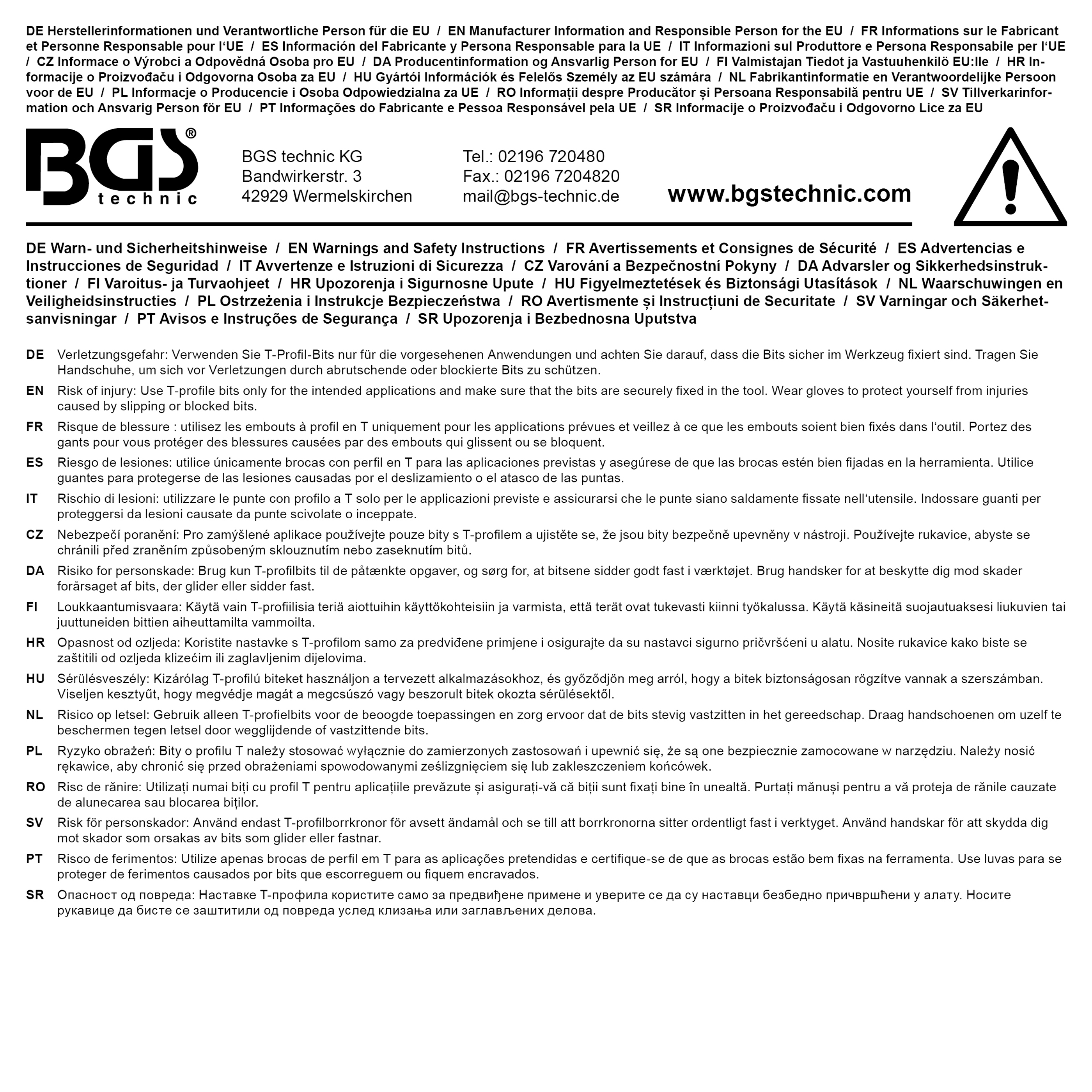 BGS Bit | Länge 50 mm | Antrieb Außensechskant 6,3 mm (1/4") | T-Profil (für Torx) T25