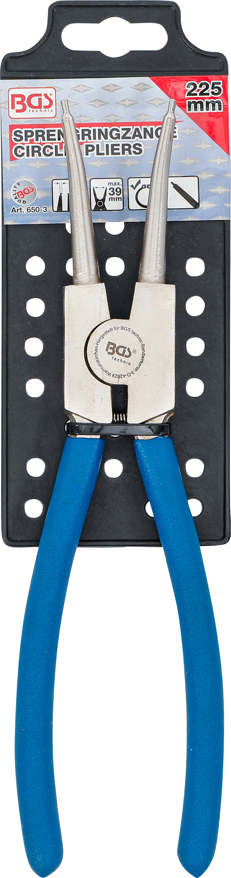 BGS Sprengringzange | gerade | für Außensprengringe | 225 mm