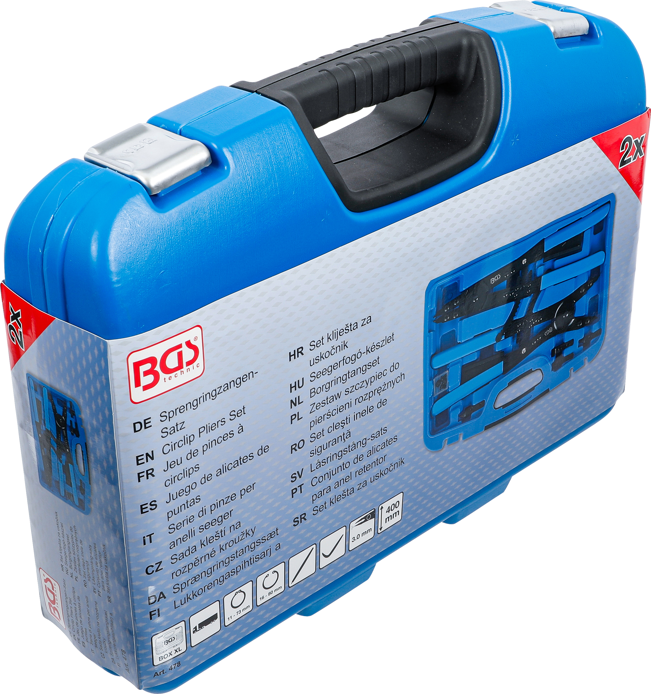 BGS Sprengringzangen-Satz | für NFZ | auswechselbare Spitzen | 400 mm