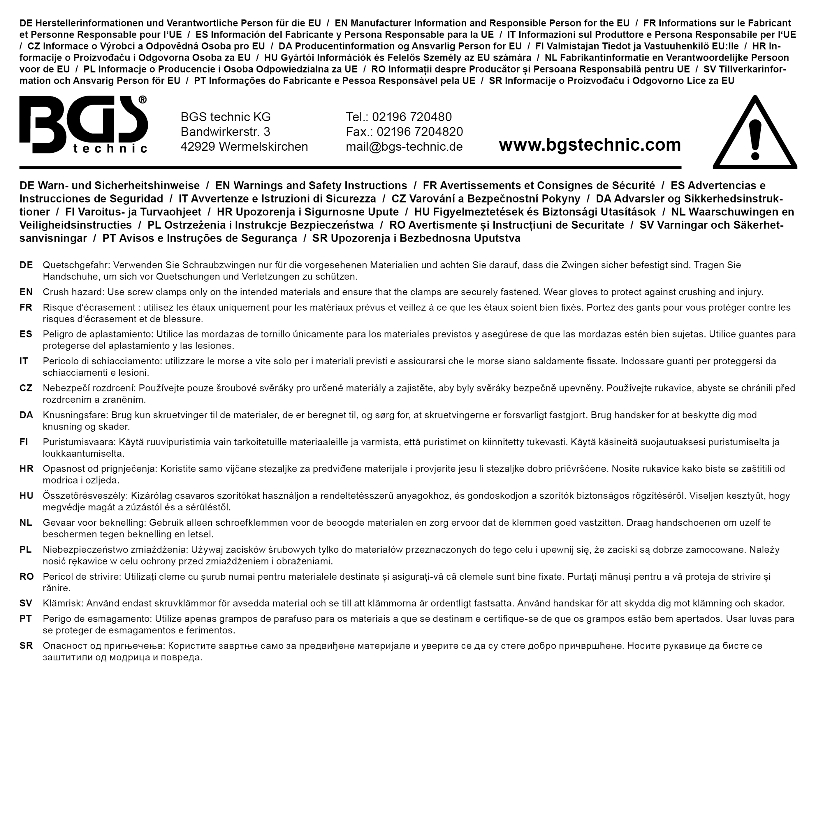 BGS Schraubzwinge | 800 x 120 mm