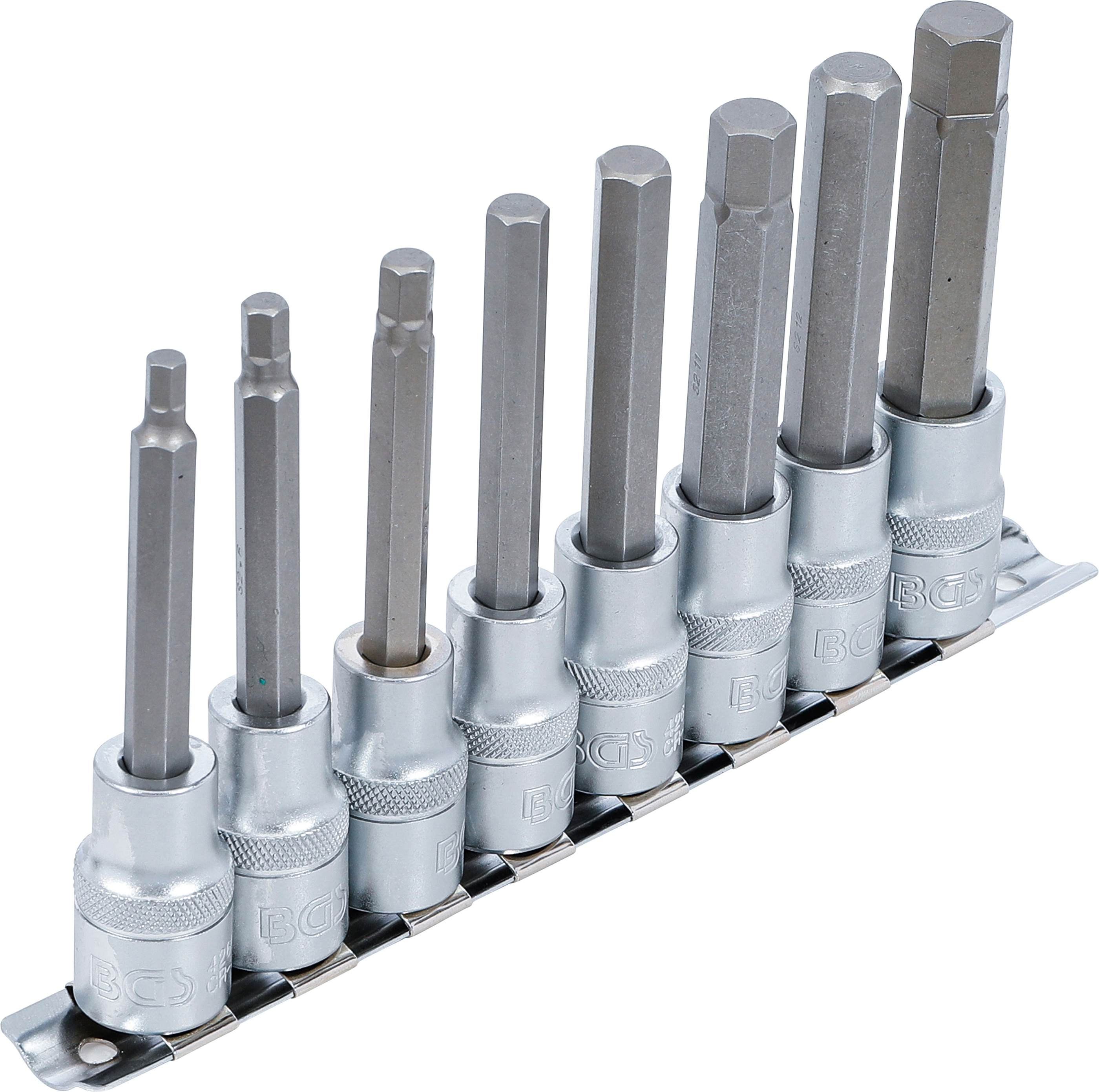 BGS Bit-Einsatz-Satz | Antrieb Innenvierkant 12,5 mm (1/2") | Innensechskant 5 - 13 mm | 8-tlg.