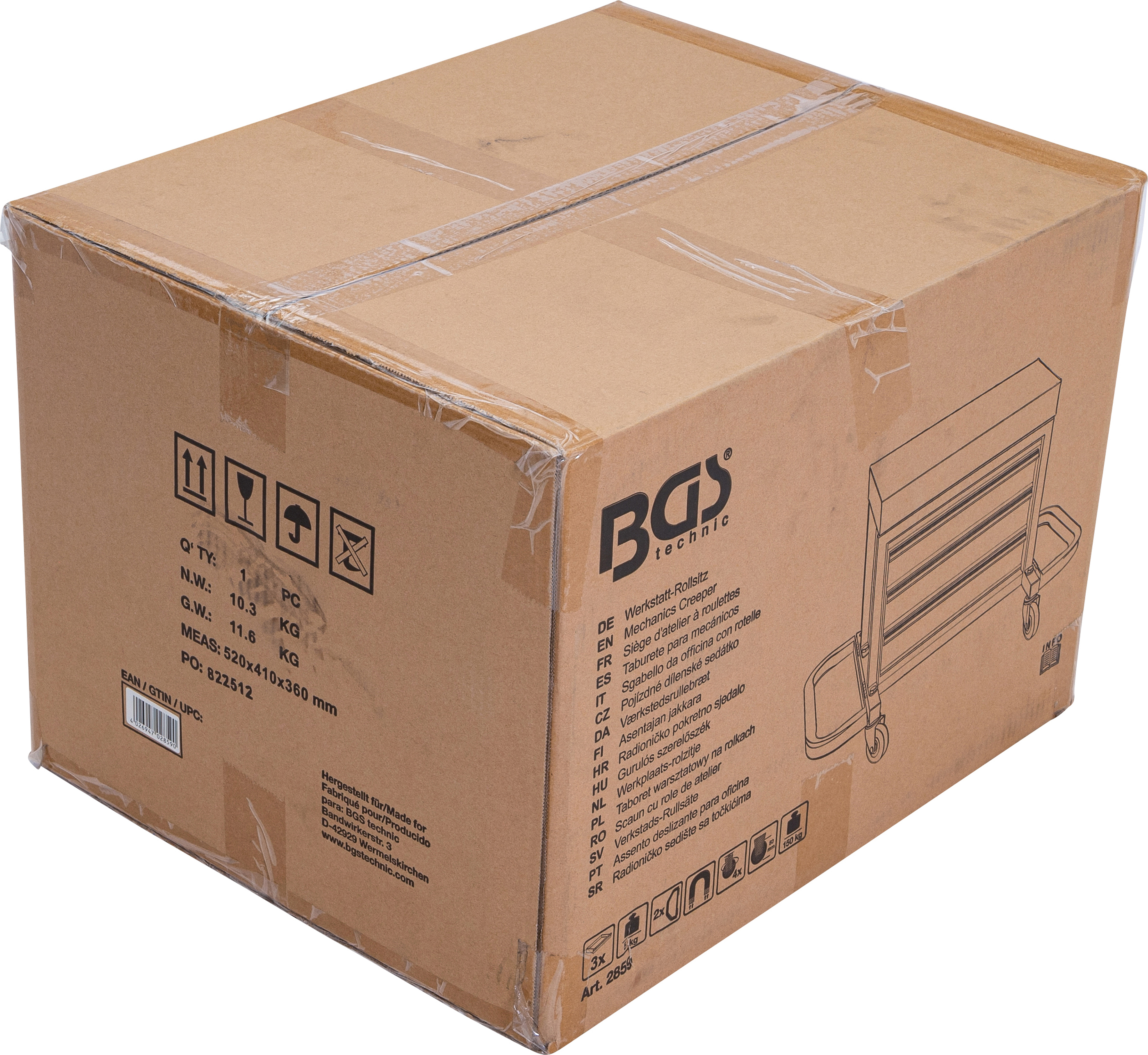 BGS Werkstatt-Rollsitz | mit 3 Schubladen