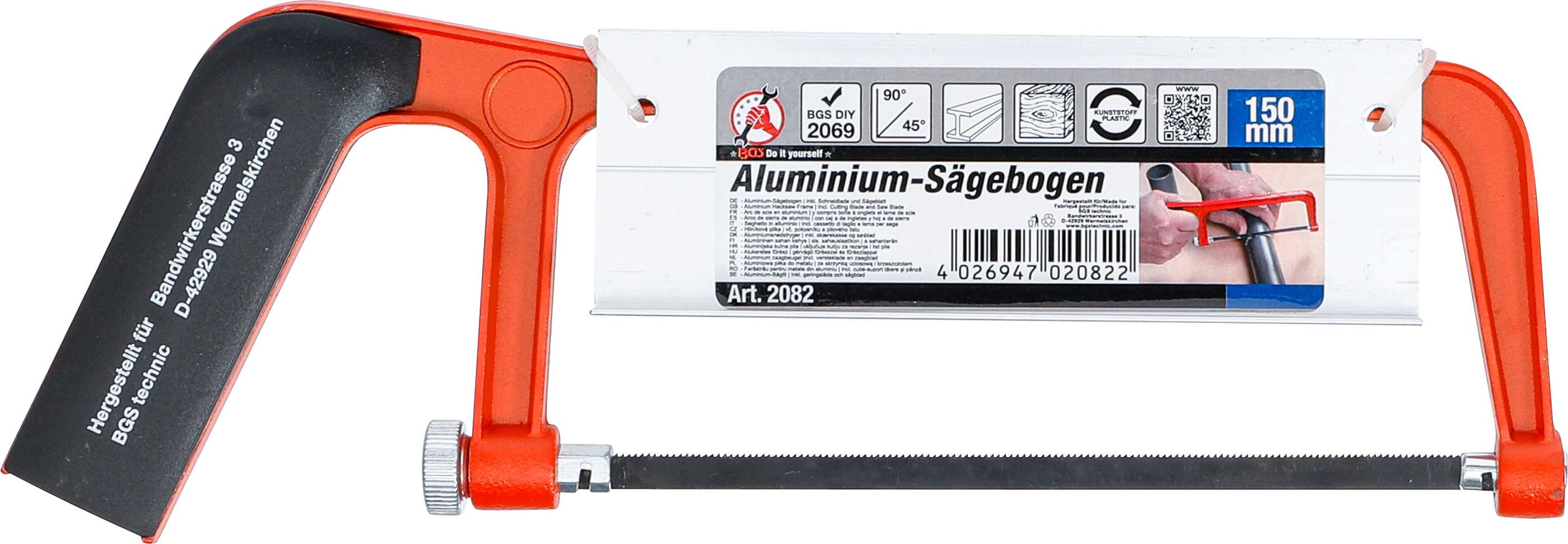 BGS Aluminium-Sägebogen | inkl. Schneidlade und Sägeblatt | 150 mm