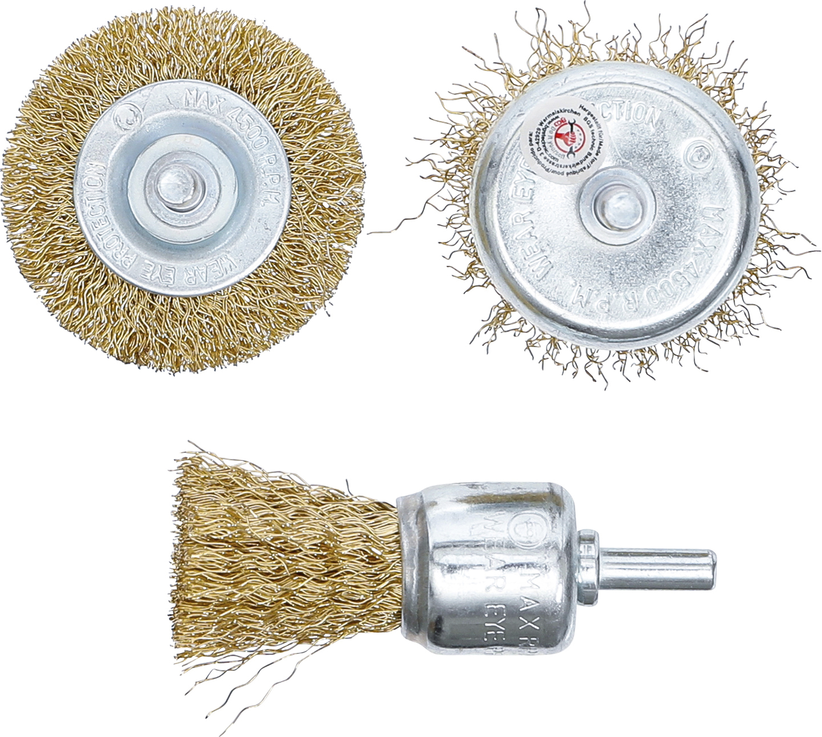 BGS Stahldraht-Bürsten-Satz | Ø 25 - 50 mm | 3-tlg.