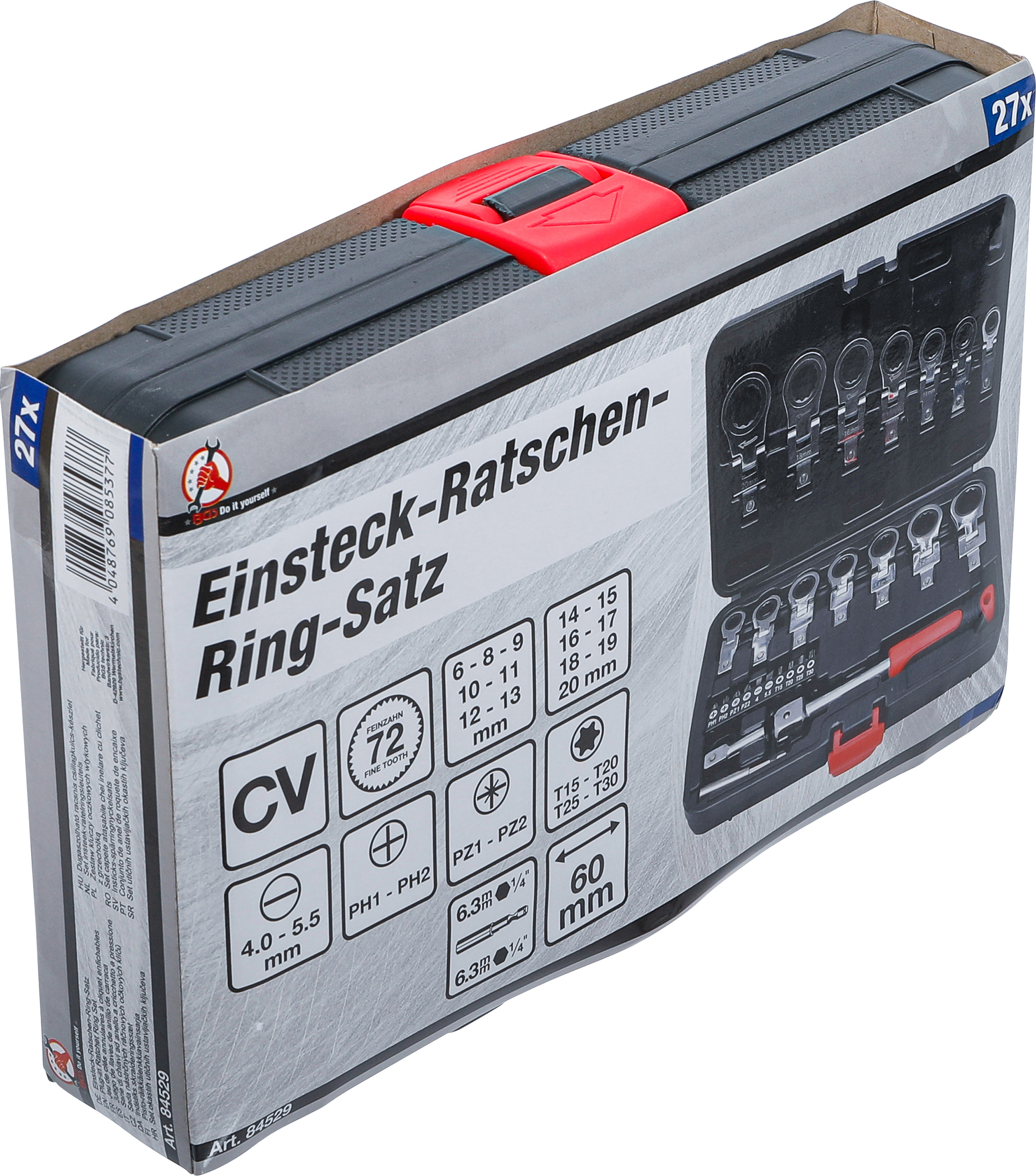 BGS Einsteck-Ratschenring-Schlüssel- und Bit-Satz | 6 - 20 mm | 27-tlg.