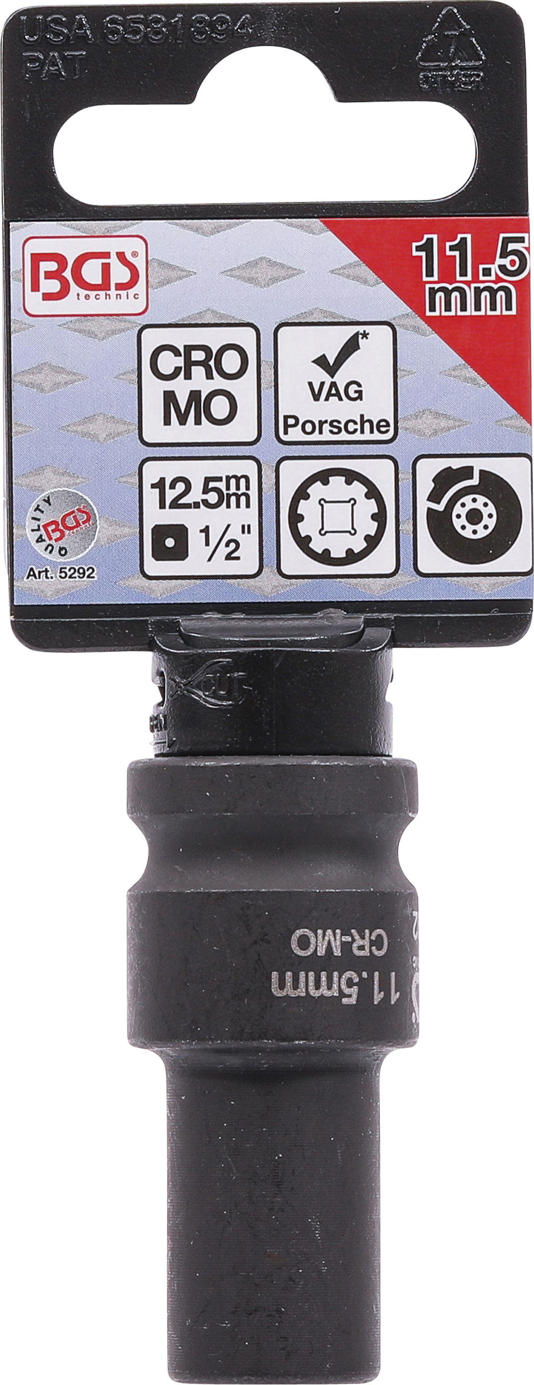 BGS Bremssattel-Einsatz | 10-kant | für VAG und Porsche | SW 11,5 mm