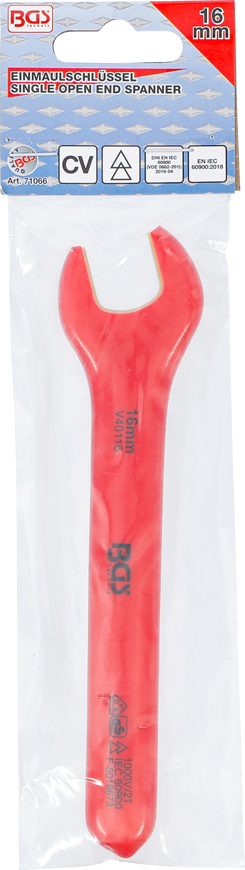 BGS VDE-Einmaulschlüssel | SW 16 mm