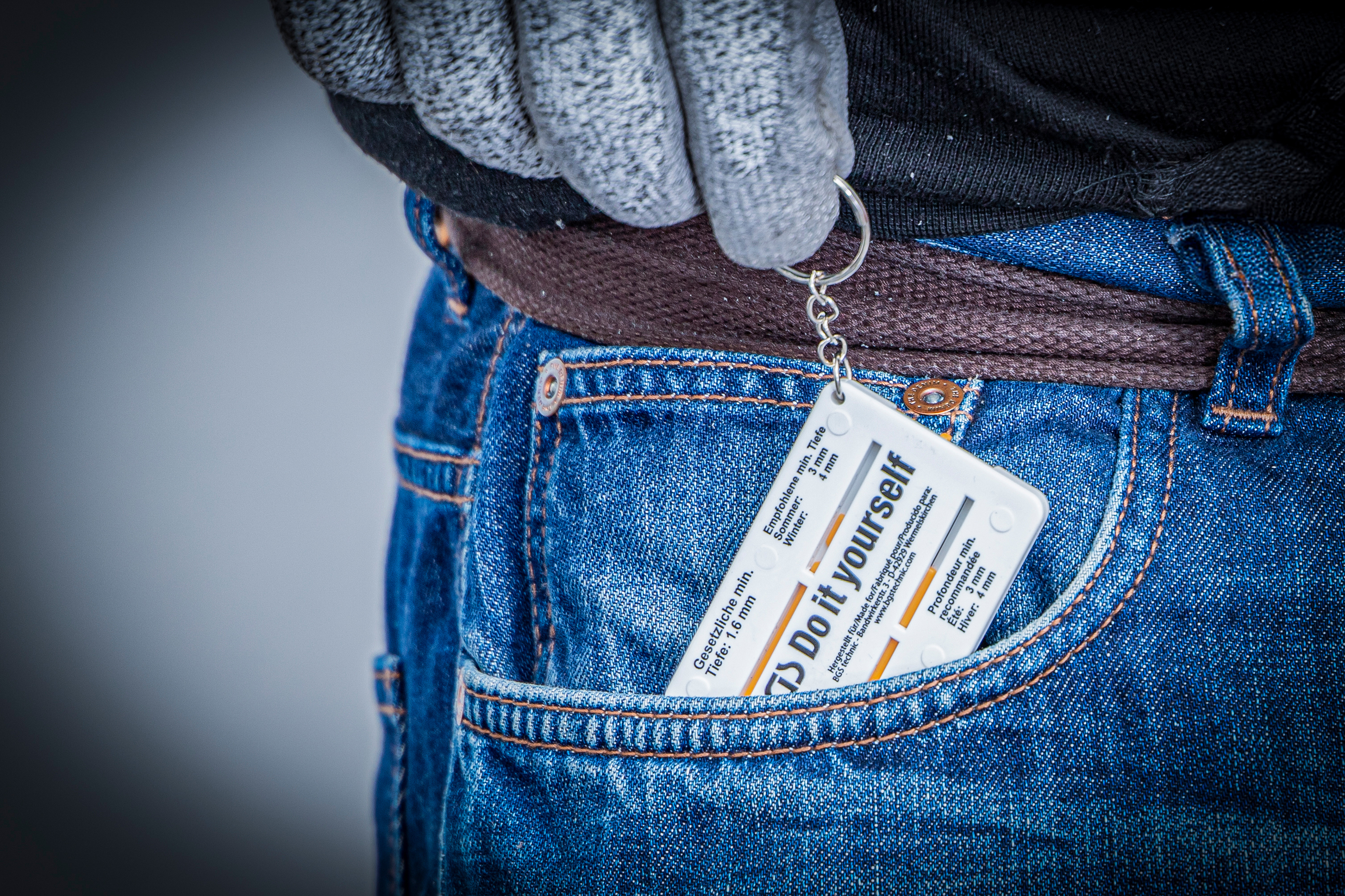 BGS Profiltiefenmesser | mit Schlüsselanhänger | 0 - 20 mm