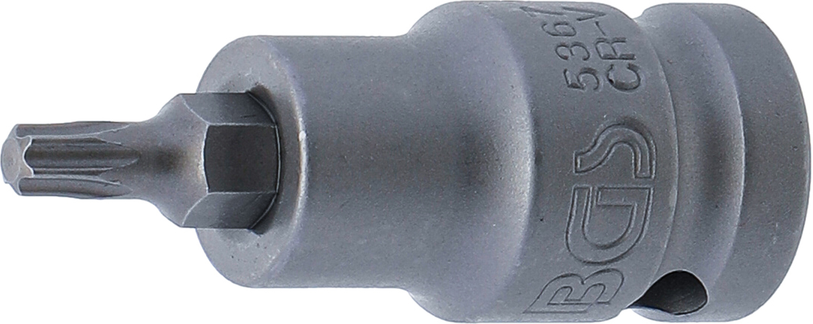 BGS Kraft-Bit-Einsatz | Länge 55 mm | Antrieb Innenvierkant 12,5 mm (1/2") | T-Profil (für Torx) T27