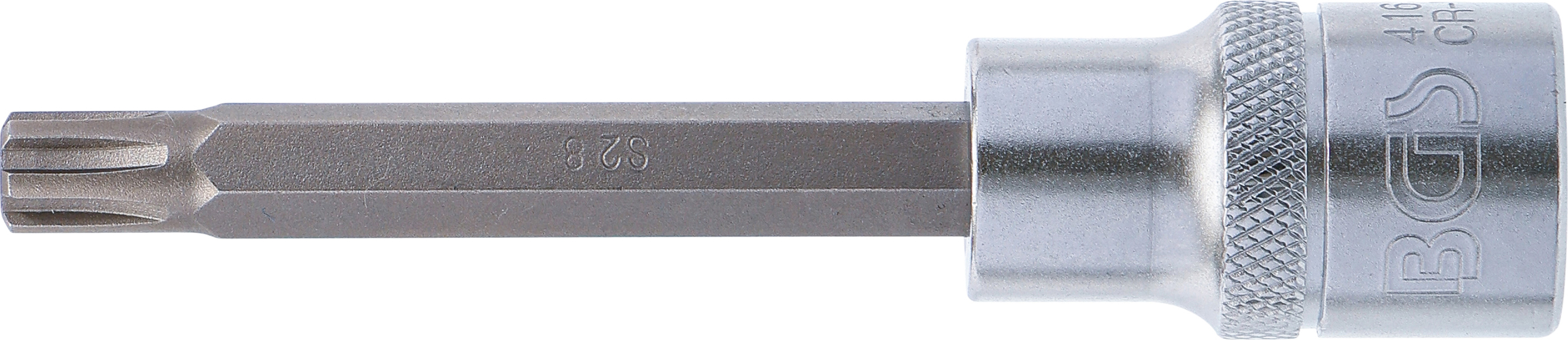 BGS Bit-Einsatz | Länge 100 mm | Antrieb Innenvierkant 12,5 mm (1/2") | Keil-Profil (für RIBE) M8