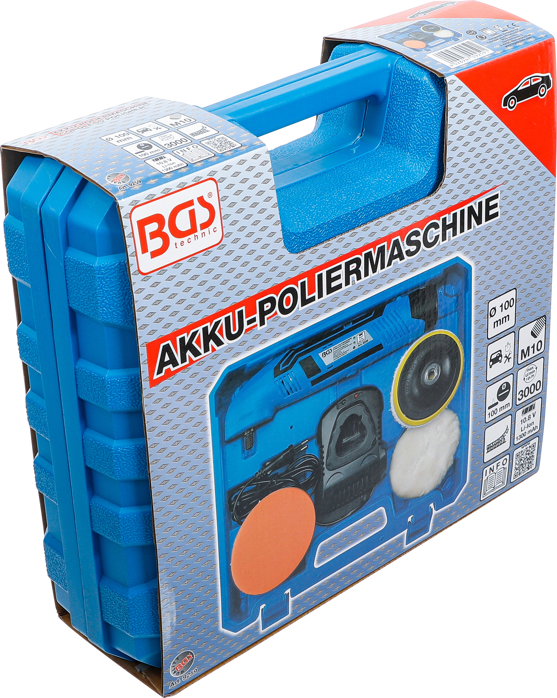 BGS Akku-Poliermaschine | max. 3000 U/min | 10,8 V | 1,3 Ah