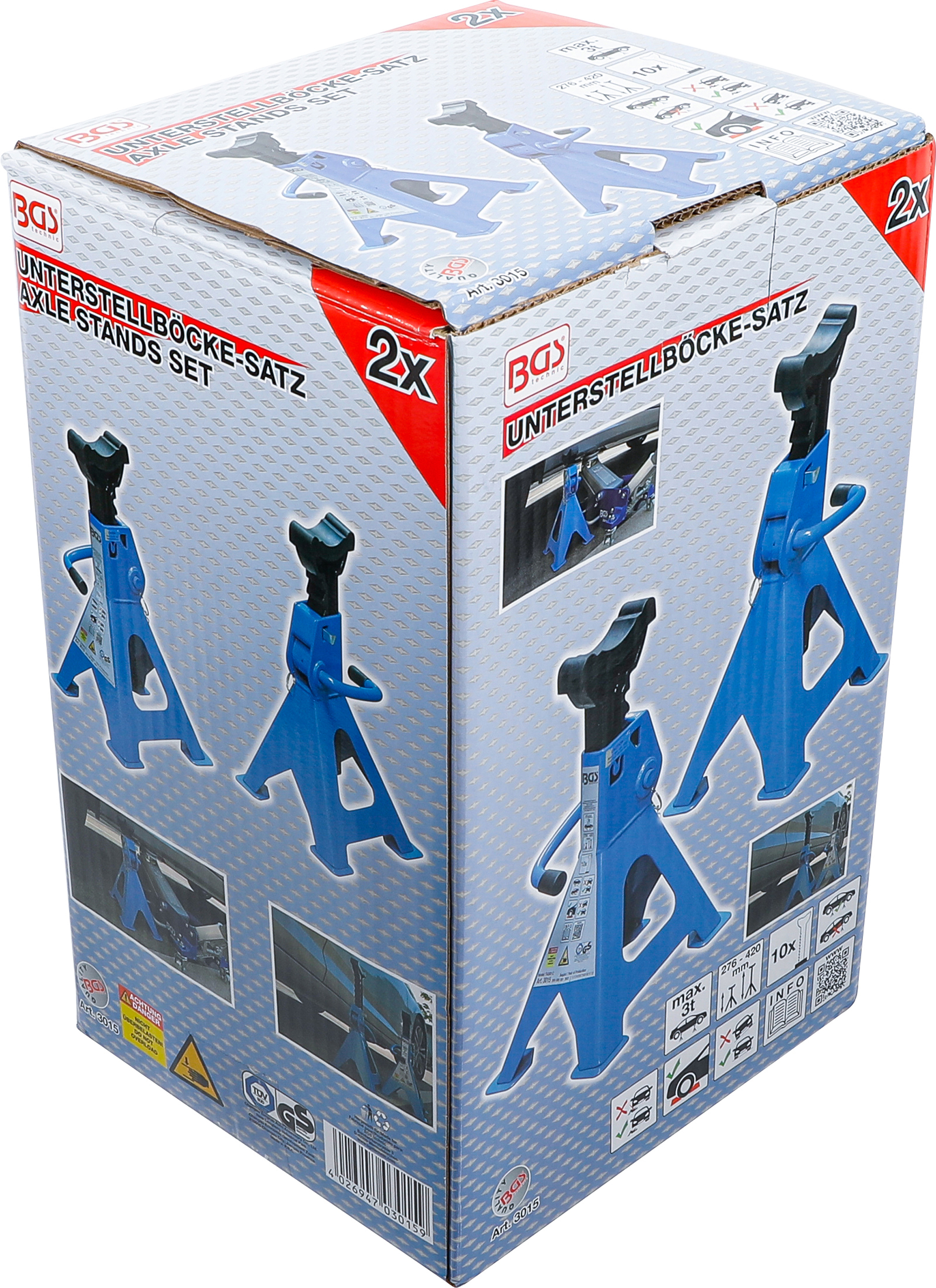 BGS Unterstellböcke | Traglast 3000 kg / Paar | Hub 276 - 420 mm | 1 Paar
