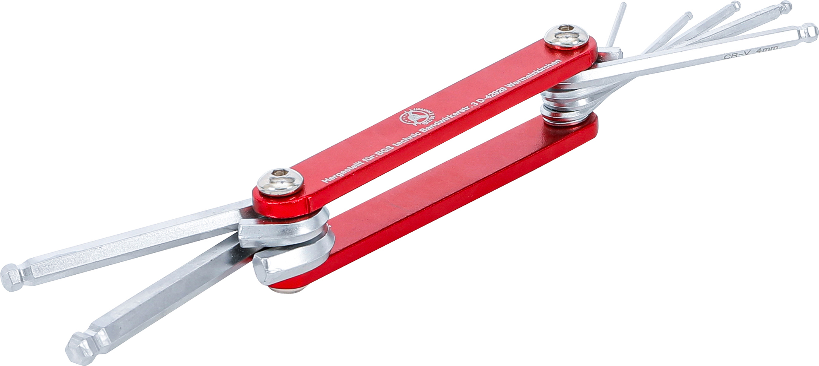 BGS Klappschlüssel | Innensechskant mit Kugelkopf 1,5 - 6 mm | 7-tlg.