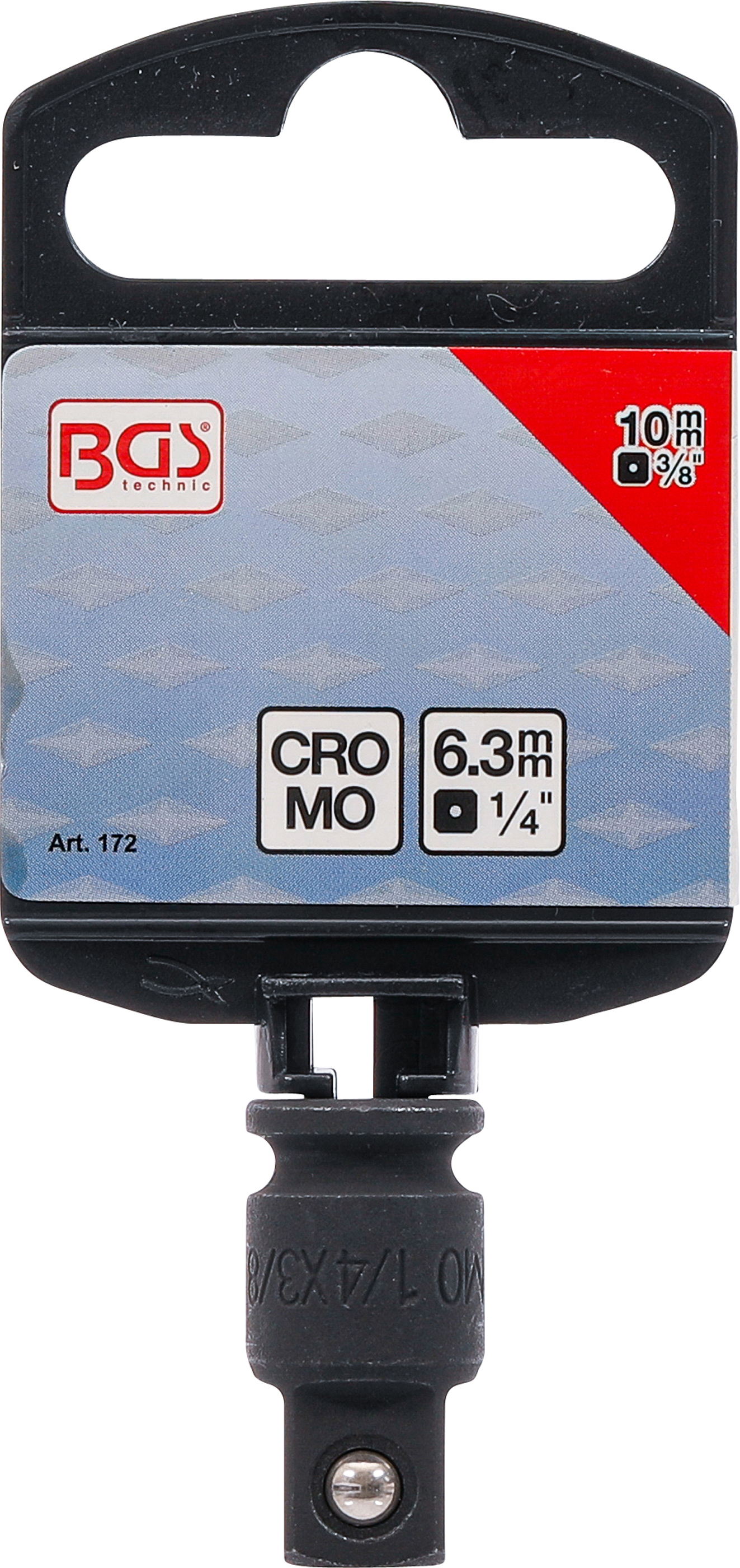 BGS Kraft-Steckschlüssel-Adapter | Innenvierkant 6,3 mm (1/4") - Außenvierkant 10 mm (3/8")