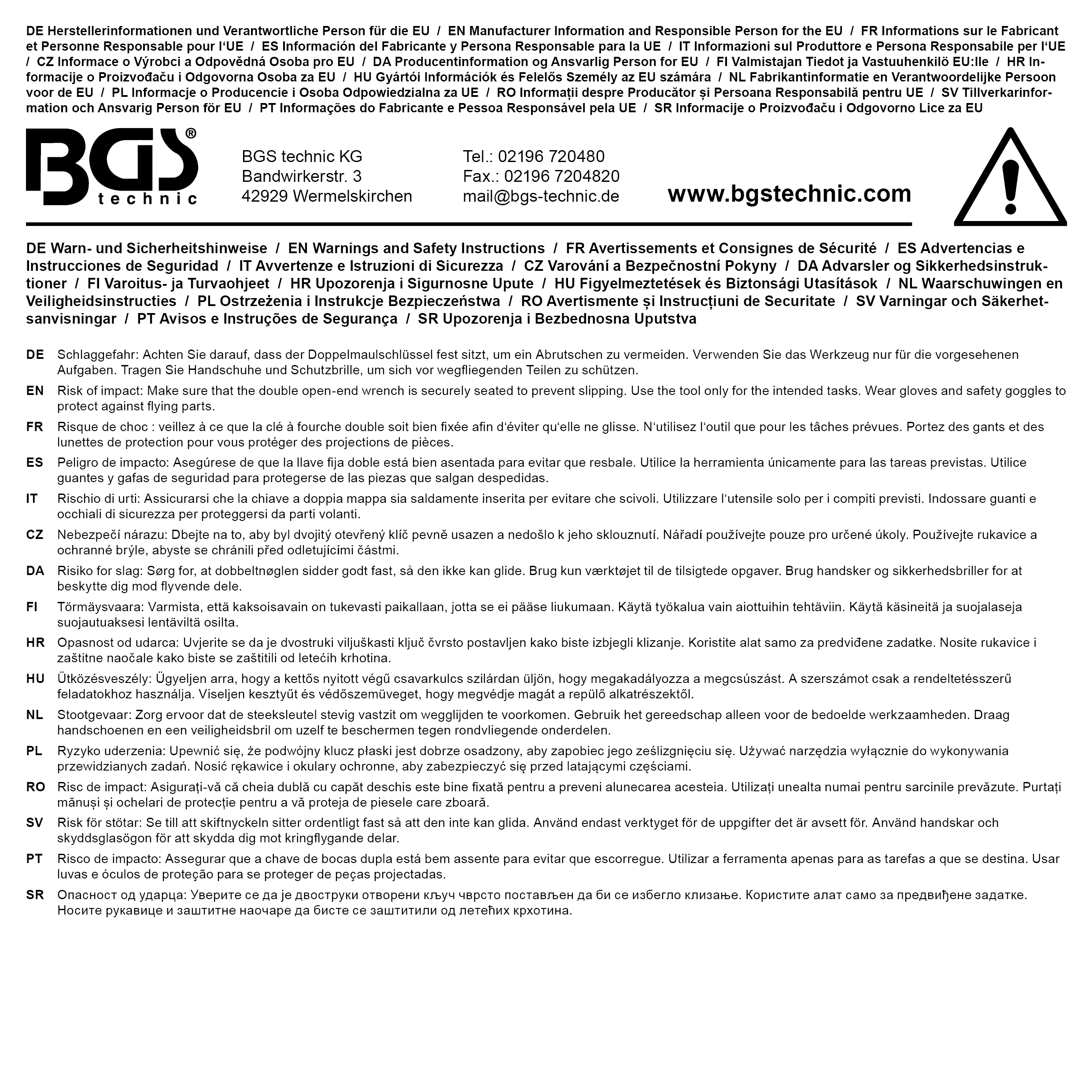 BGS Doppel-Maulschlüssel-Satz | SW 6 x 7 - 19 x 22 mm | 7-tlg.