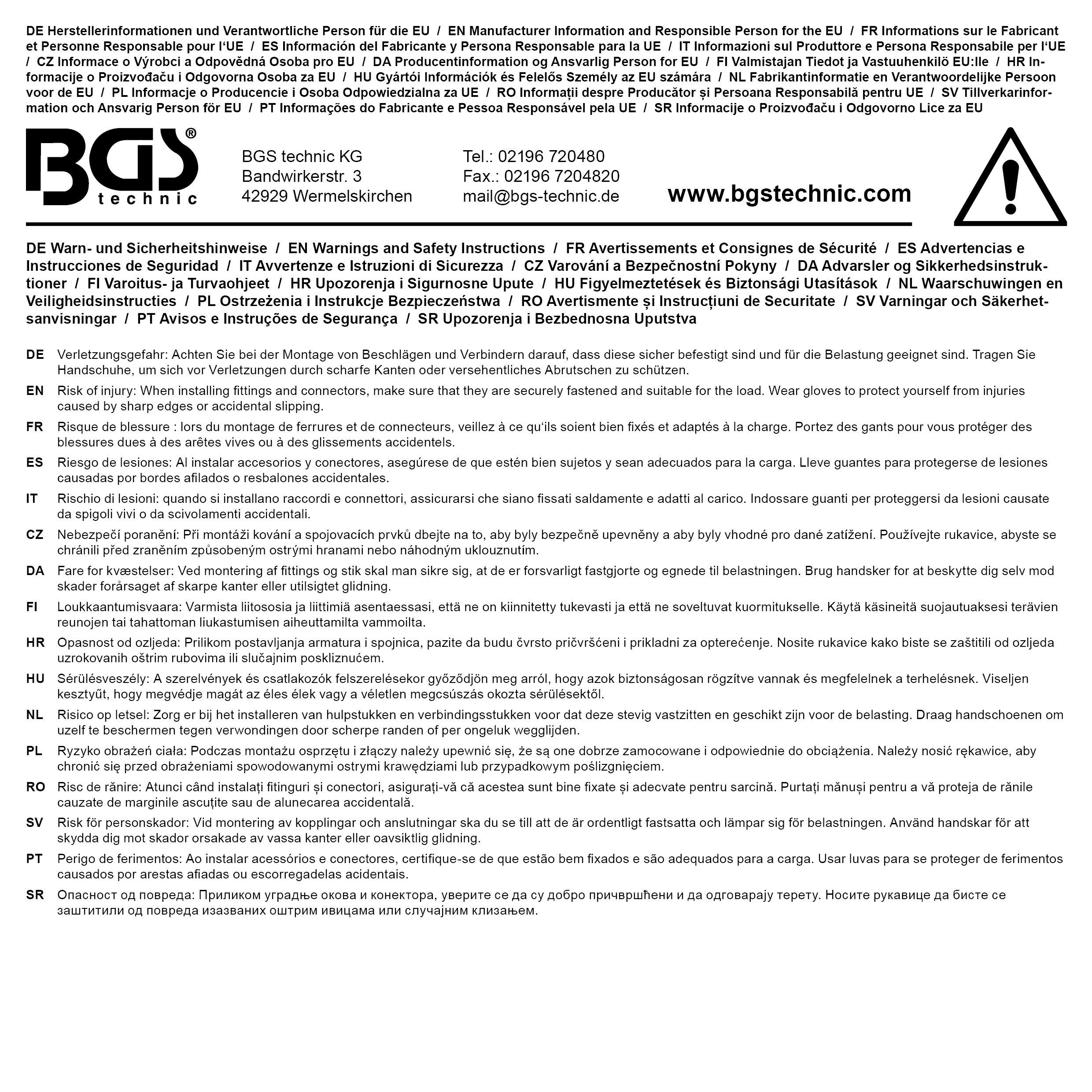 BGS Scharnier-Satz | Edelstahl | für platzsparenden Einbau | 100 x 50 mm | 2-tlg.