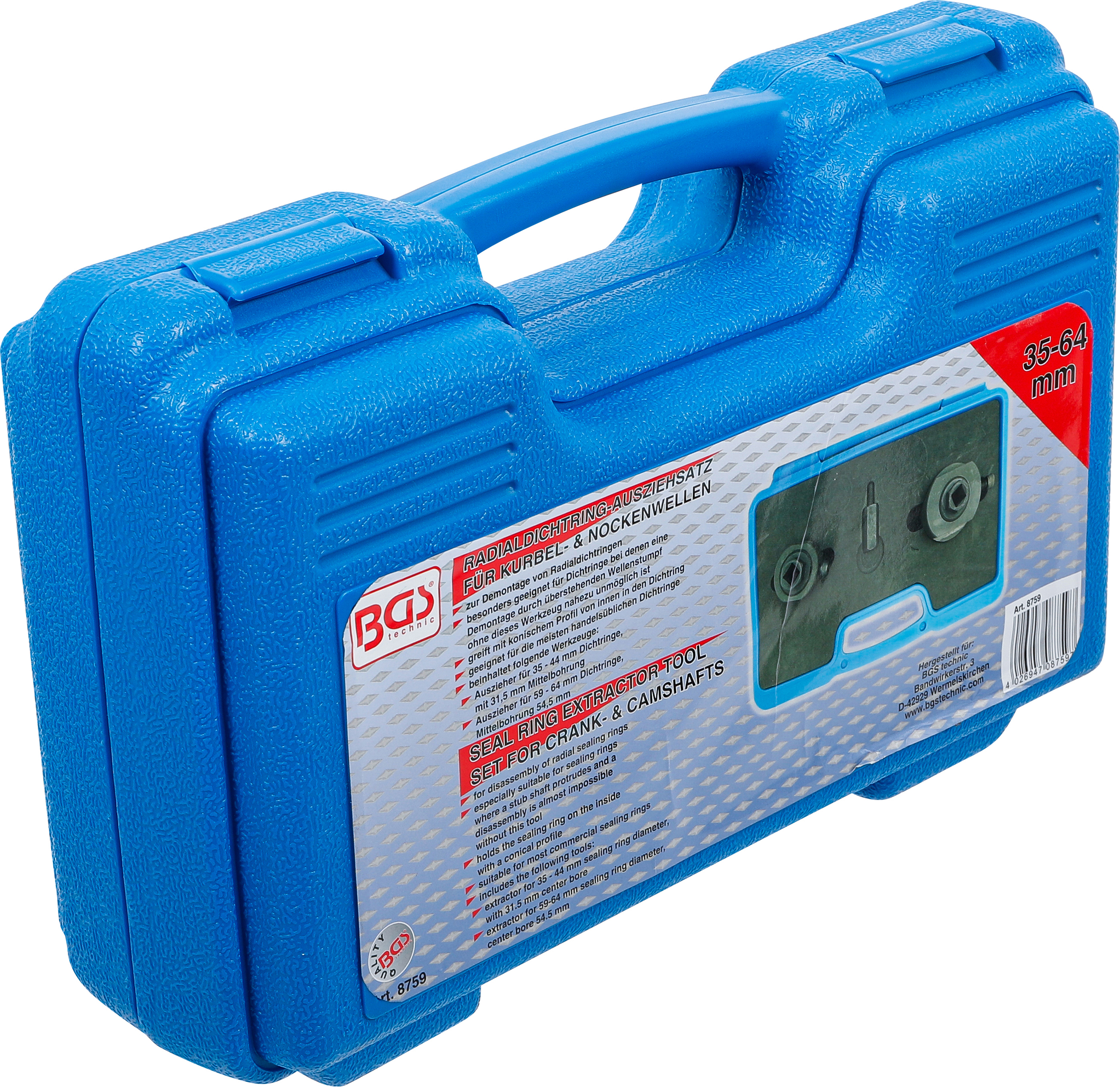BGS Radialdichtring-Auszieh-Satz für Kurbel- und Nockenwellen