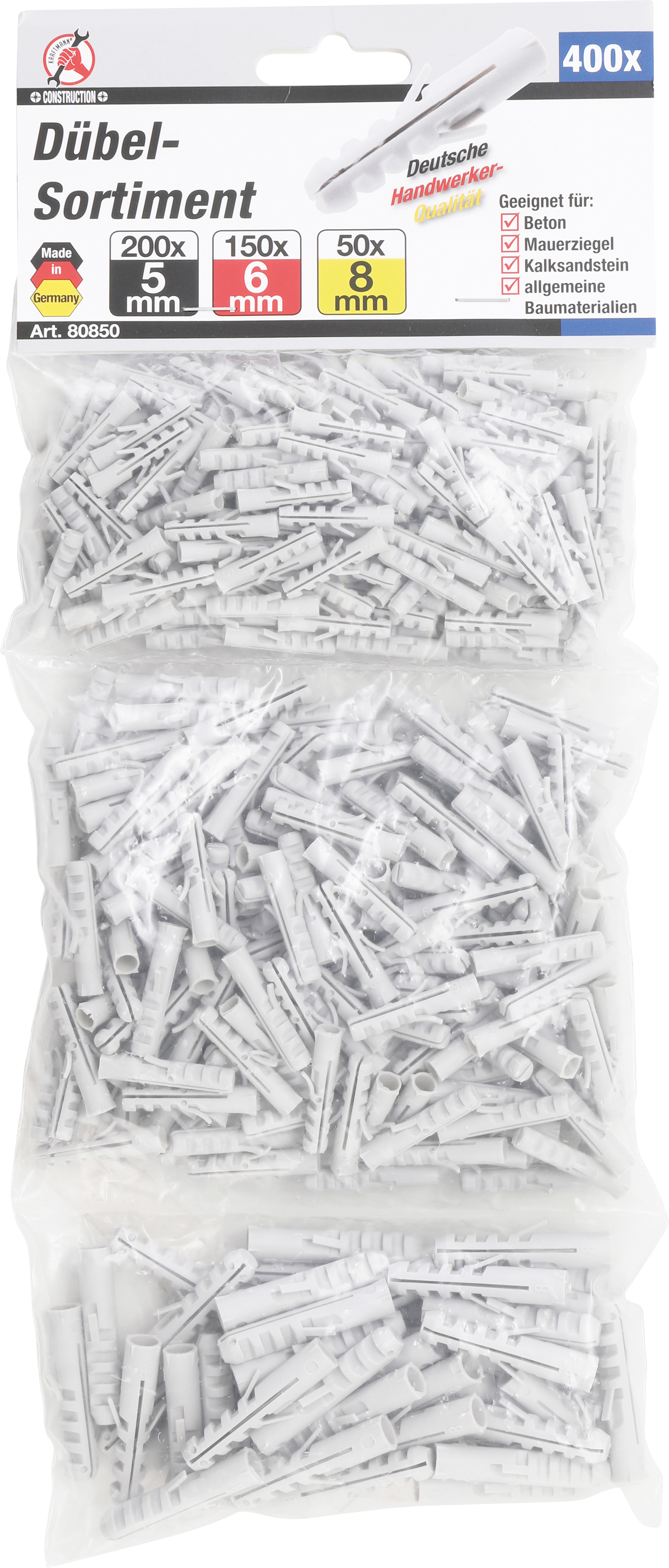 BGS Dübel-Sortiment | 5 / 6 / 8 mm | 400-tlg.