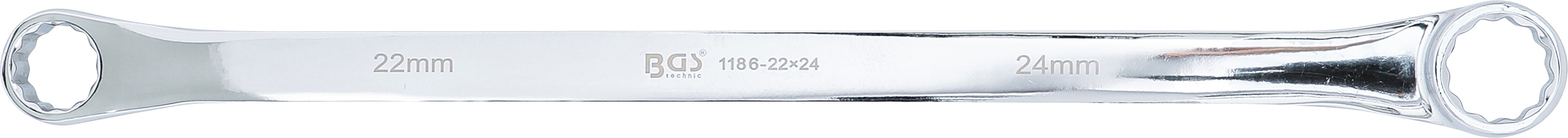 BGS Doppel-Ringschlüssel | extra lang | SW 22 x 24 mm