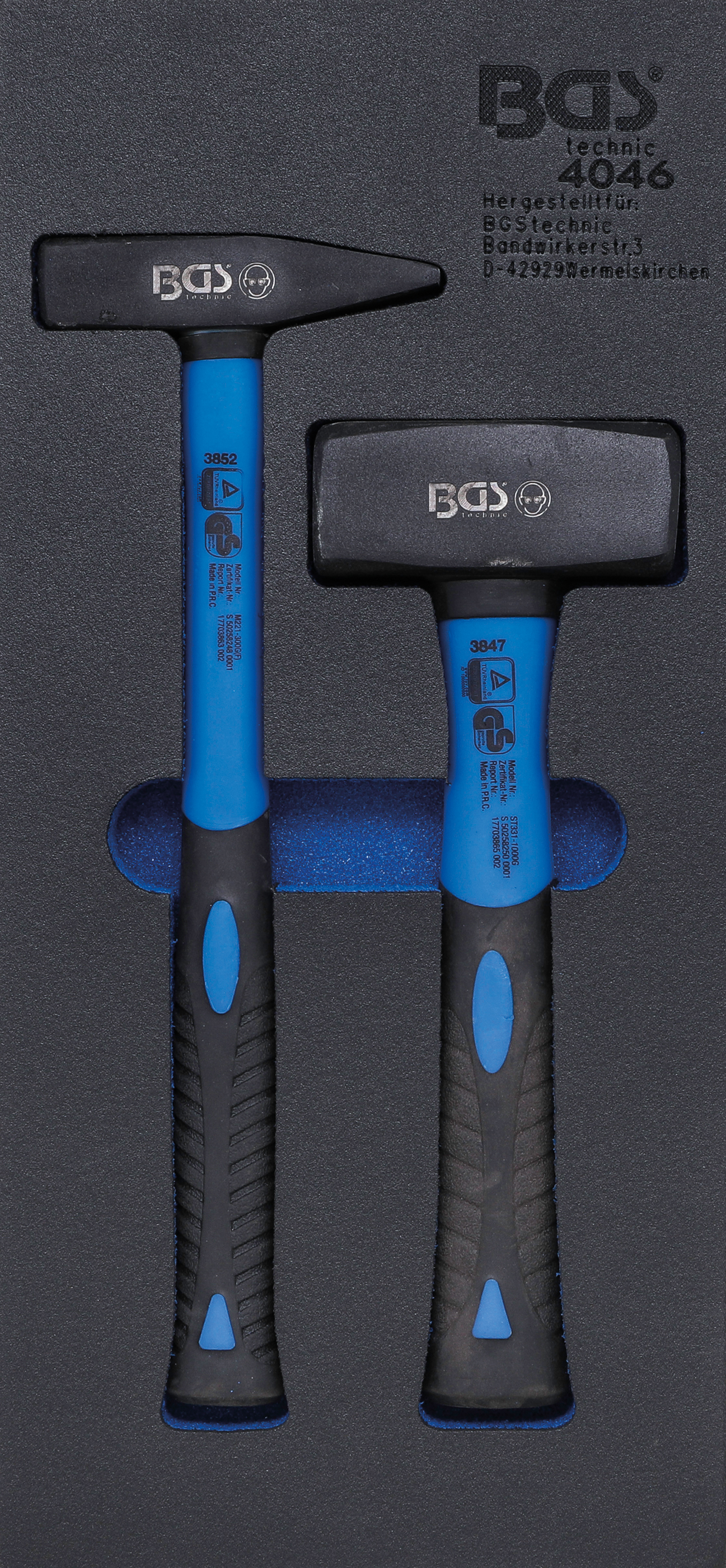 BGS Werkstattwageneinlage 1/3: Fäustel- und Schlosserhammer-Satz | 2-tlg.