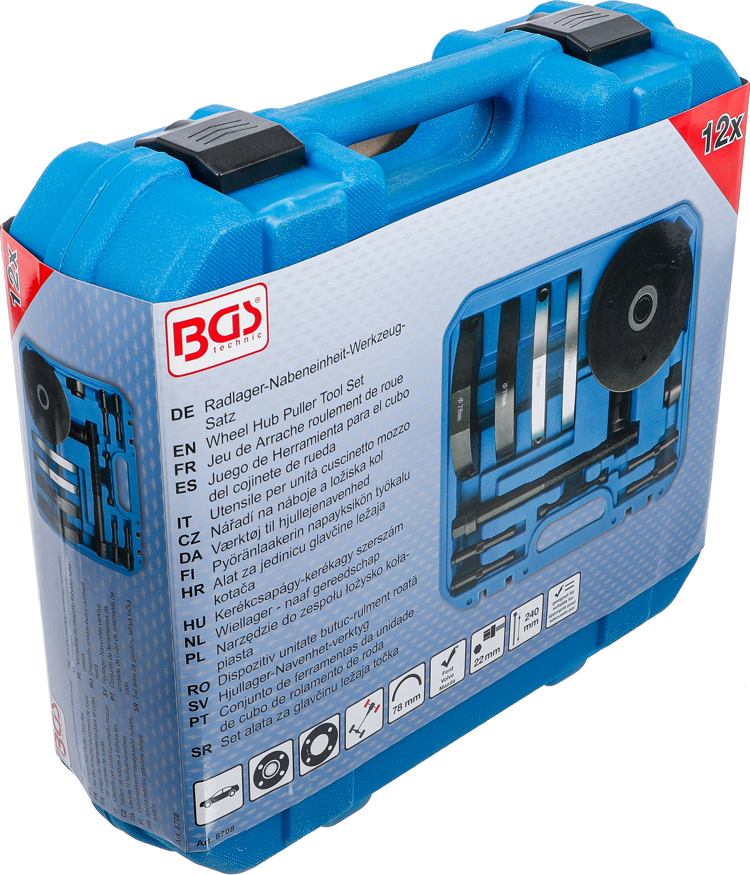 BGS Radlager-Nabeneinheit-Werkzeug-Satz | für Ford, Volvo, Mazda | Ø 78 mm