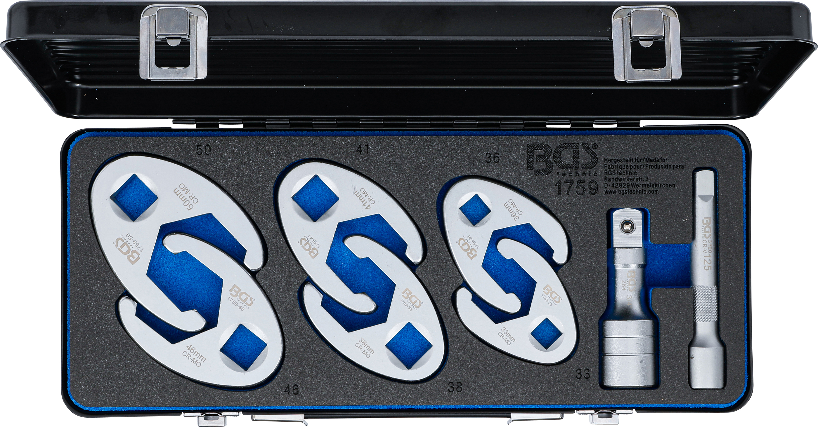 BGS Hahnenfußschlüssel-Satz | Antrieb Innenvierkant 12,5 mm (1/2") / 20 mm (3/4") | 8-tlg.