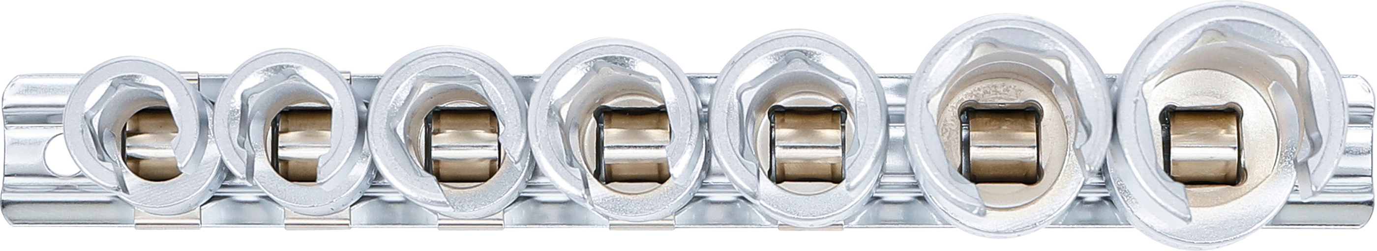 BGS Spezial-Steckschlüssel-Einsatz-Satz, geschlitzt | Antrieb Innenvierkant 10 mm (3/8") | SW 10 - 19 mm | 7-tlg.