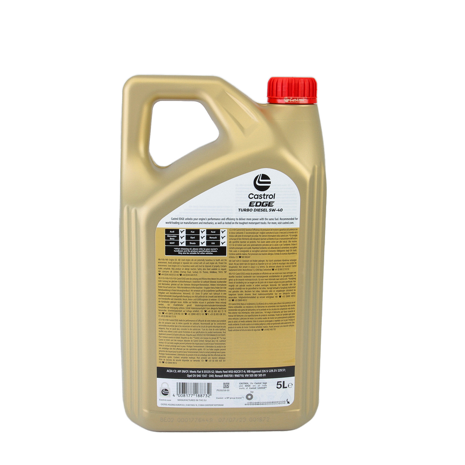 5W-40 Castrol EDGE Turbo Diesel Motoröl 5 Liter