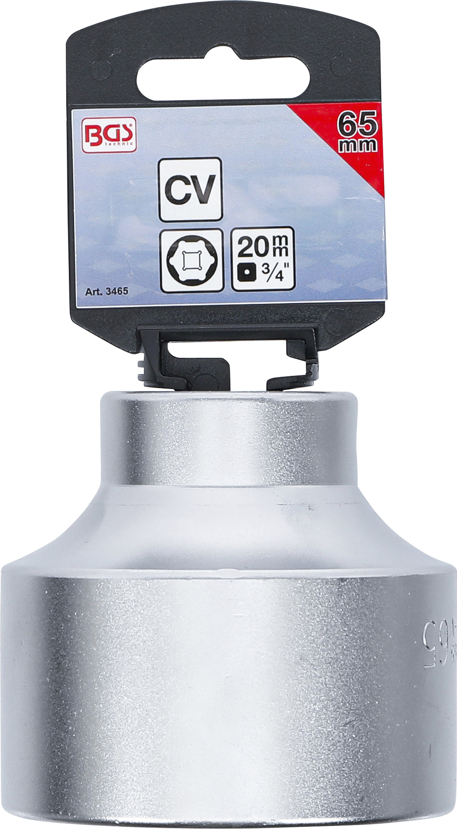 BGS Steckschlüssel-Einsatz Sechskant | Antrieb Innenvierkant 20 mm (3/4") | SW 65 mm