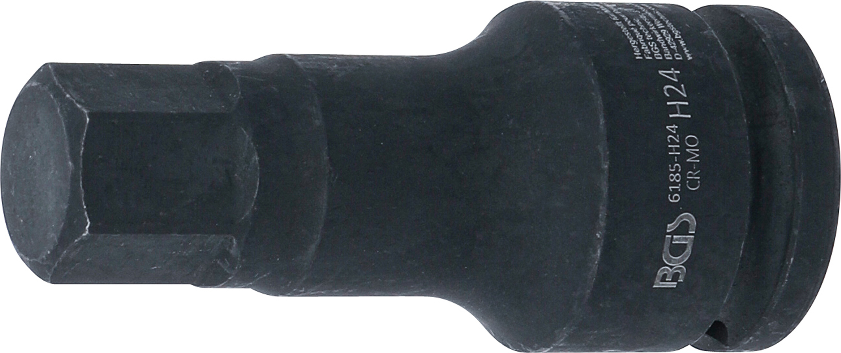 BGS Kraft-Bit-Einsatz | Länge 100 mm | Antrieb Innenvierkant 20 mm (3/4") | Innensechskant 24 mm