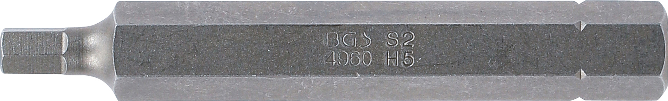 BGS Bit | Länge 75 mm | Antrieb Außensechskant 10 mm (3/8") | Innensechskant 5 mm