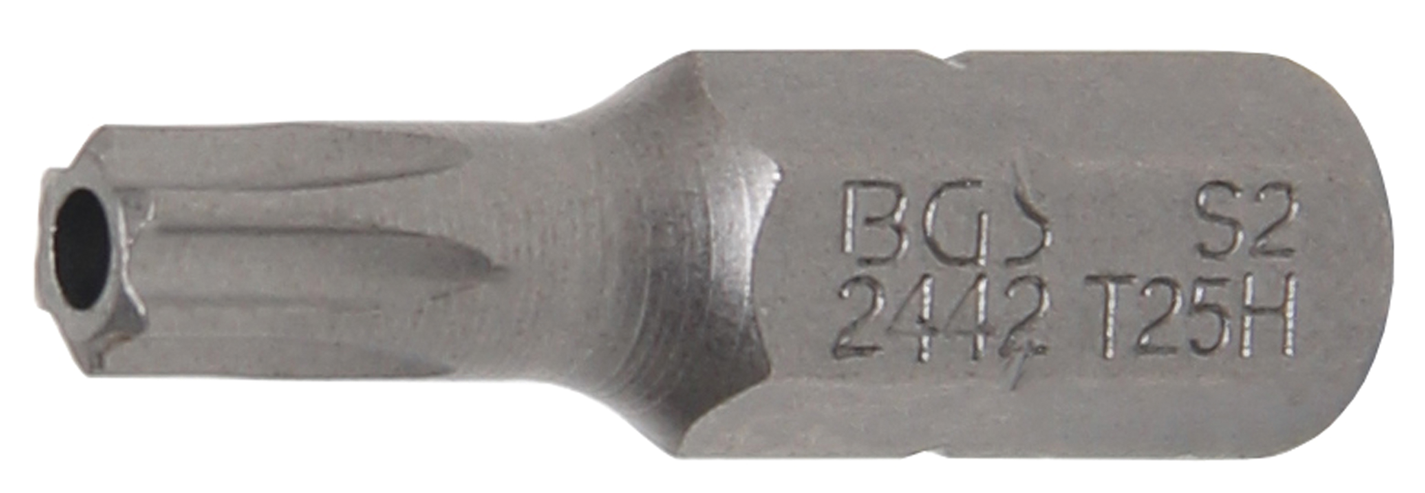 BGS Bit | Länge 25 mm | Antrieb Außensechskant 6,3 mm (1/4") | T-Profil (für Torx) mit Bohrung T25