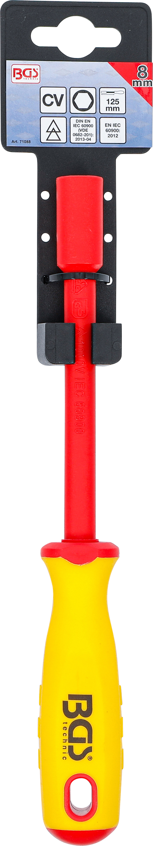 BGS VDE-Steckschlüssel-Schraubendreher | Sechskant | SW 8 mm | Klingenlänge 125 mm