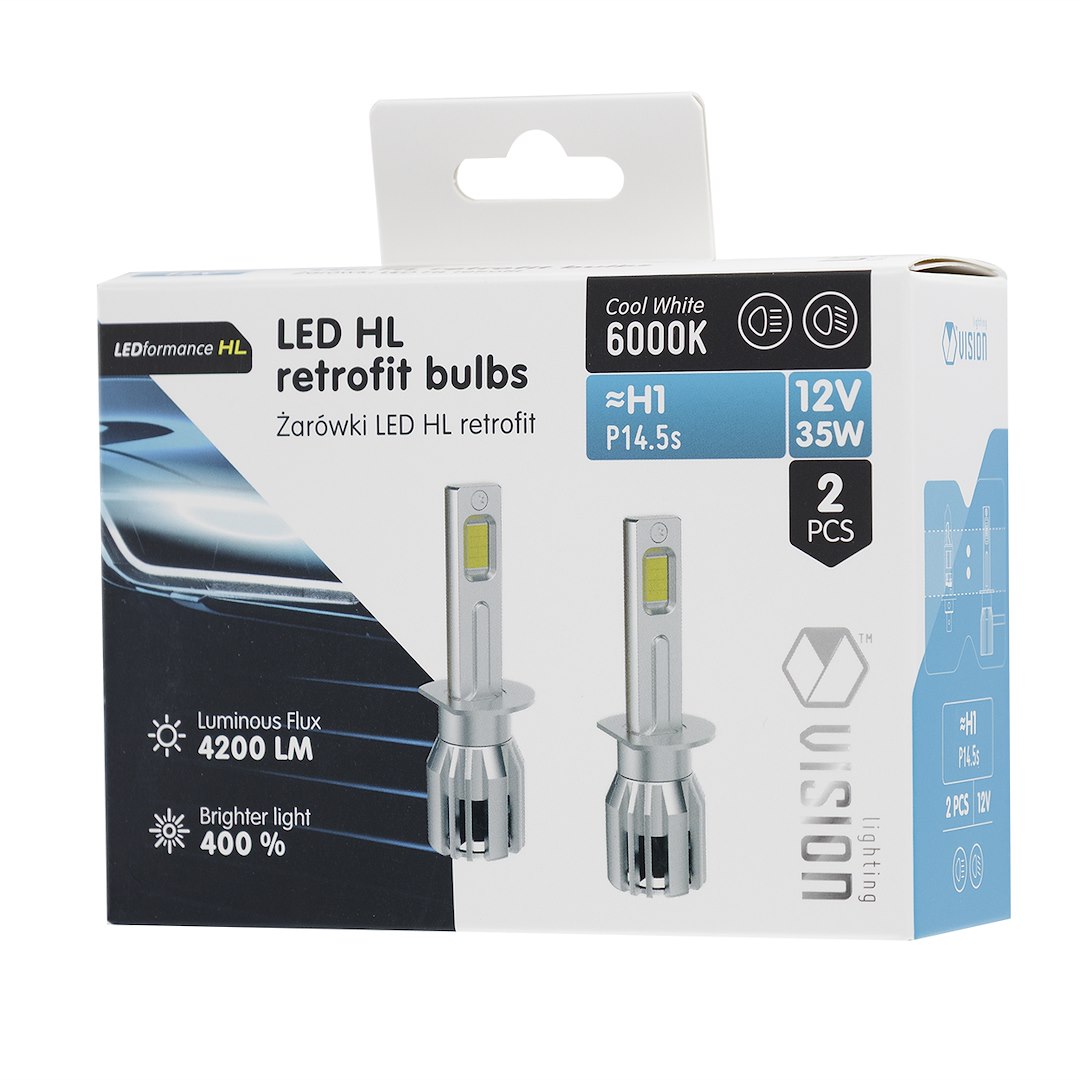 Vision H1 LED Retrofit HL Autolampe 12V/35W 4200 LM 6000K Canbus 2er Set