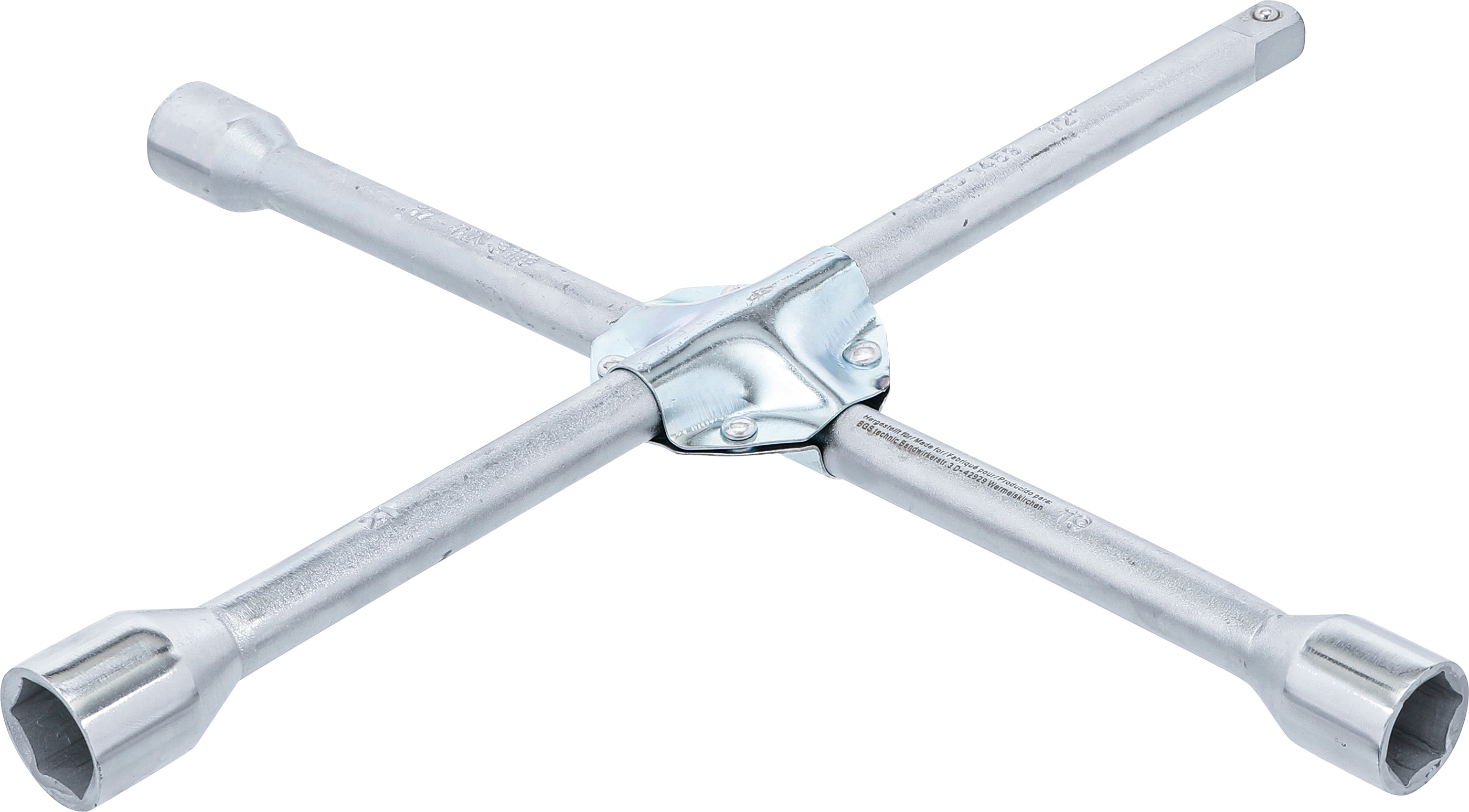 BGS Rad-Kreuzschlüssel | für Pkw | Vierkant | SW 17 x 19 x 21 x 12,5 mm (1/2")