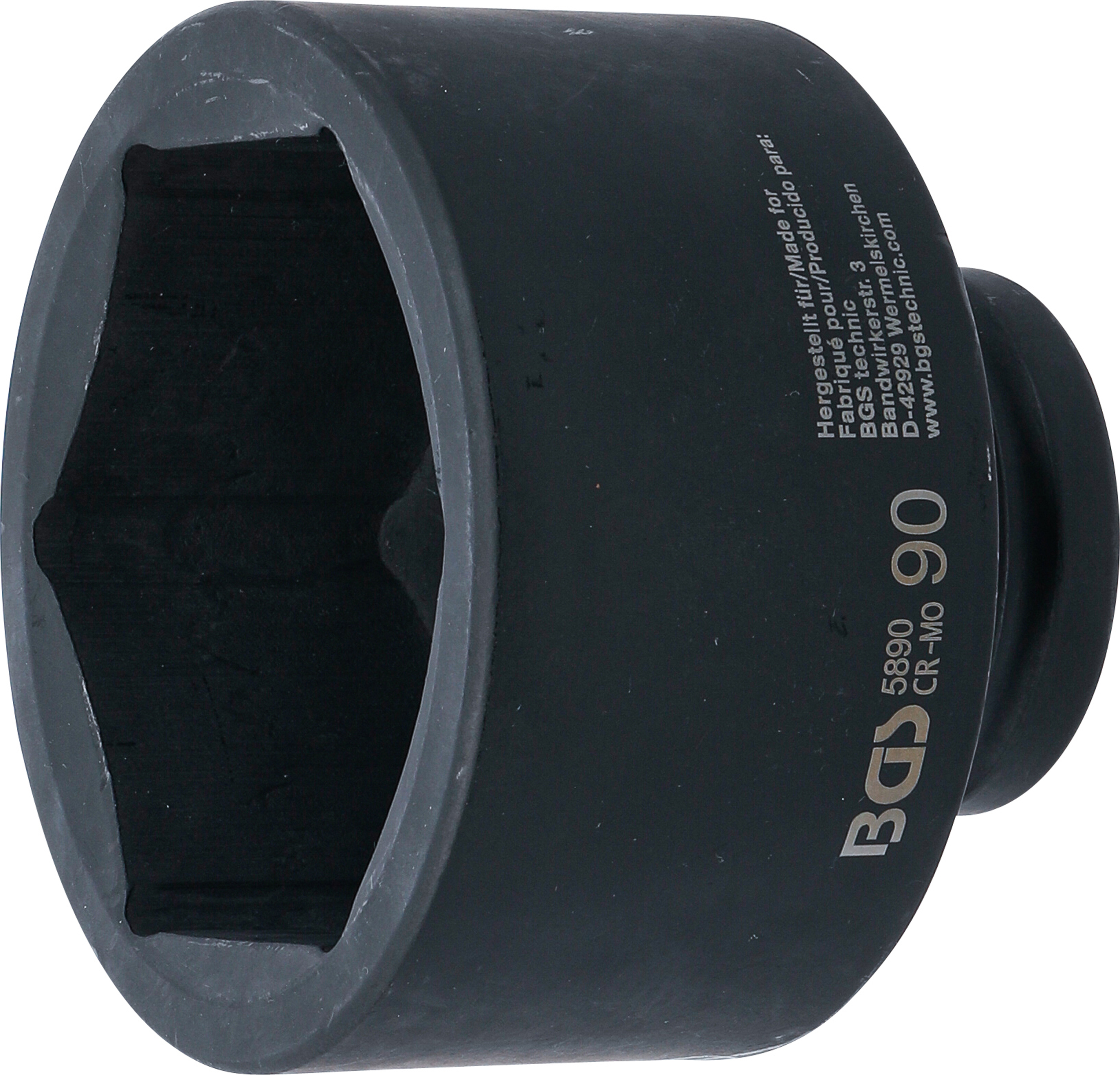 BGS Kraft-Steckschlüssel-Einsatz Sechskant | Antrieb Innenvierkant 25 mm (1") | SW 90 mm