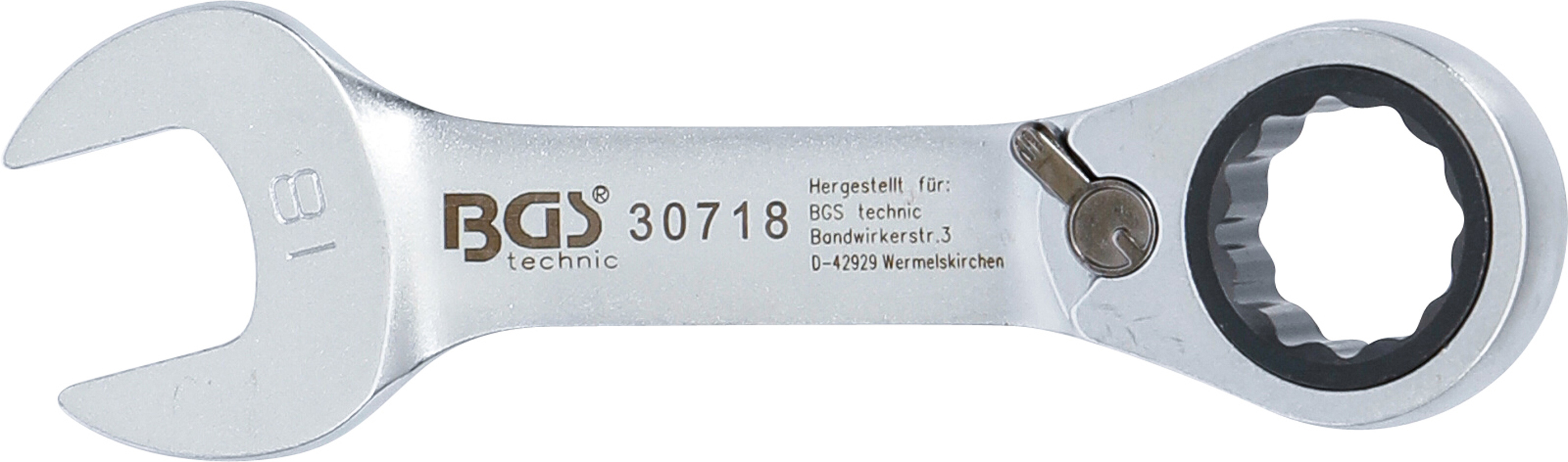BGS Ratschenring-Maulschlüssel | kurz | umschaltbar | SW 18 mm
