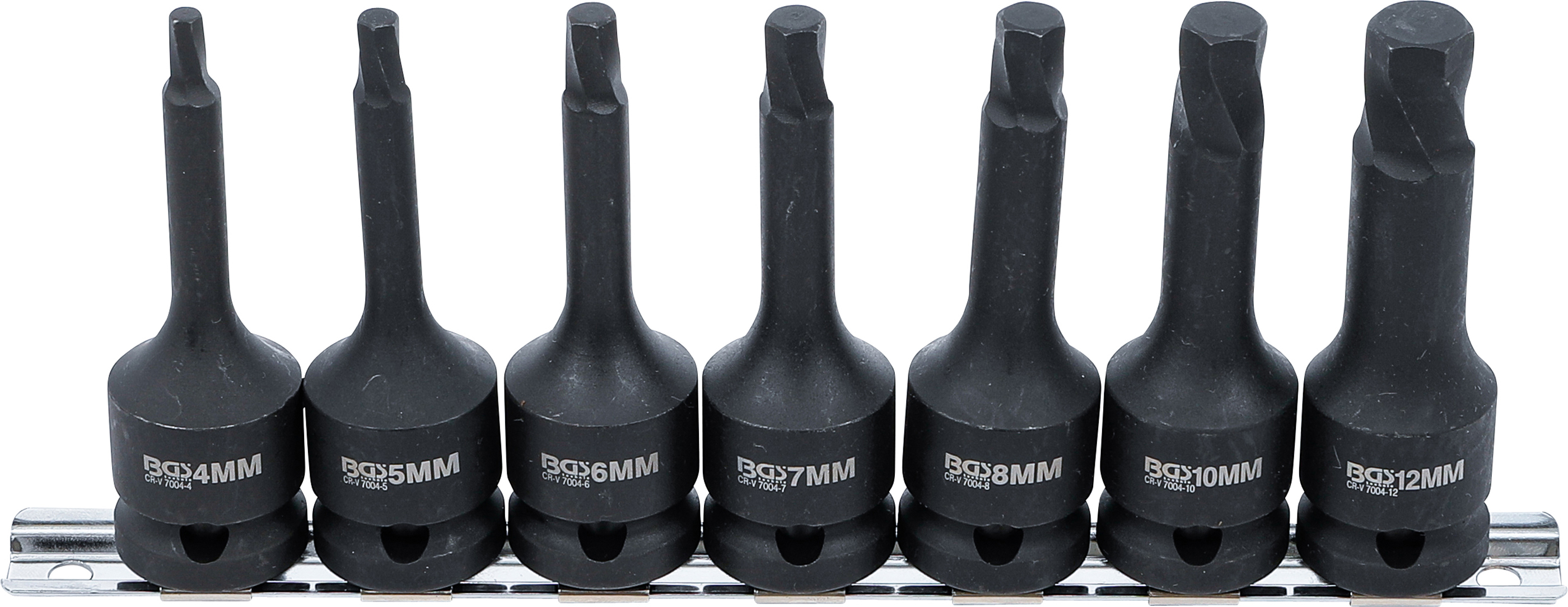 BGS Schraubenausdreher-Satz | Antrieb Innenvierkant 12,5 mm (1/2") | für defekten Innensechskant 4 - 12 mm | 7-tlg.