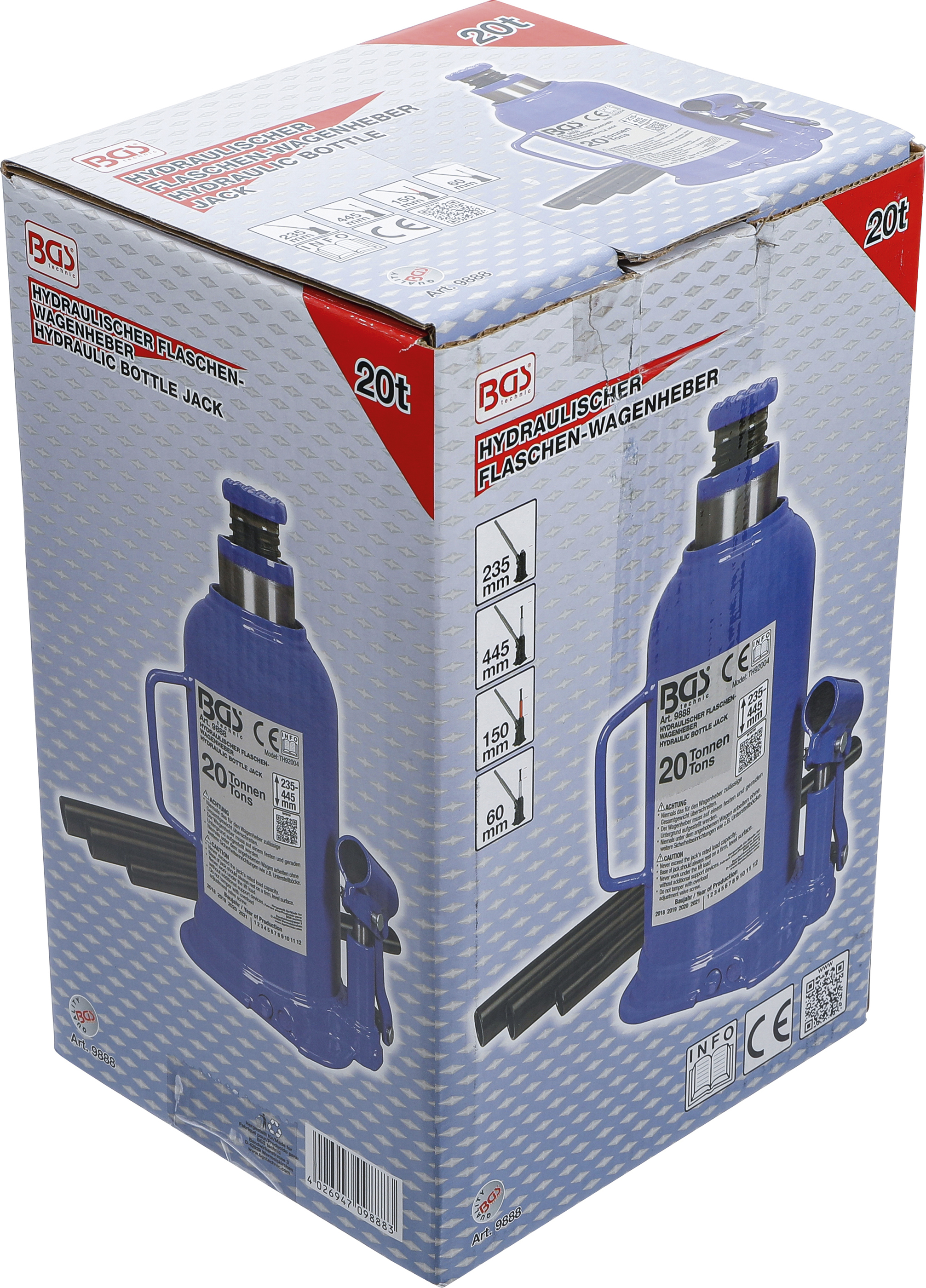 BGS Hydraulischer Flaschen-Wagenheber | 20 t