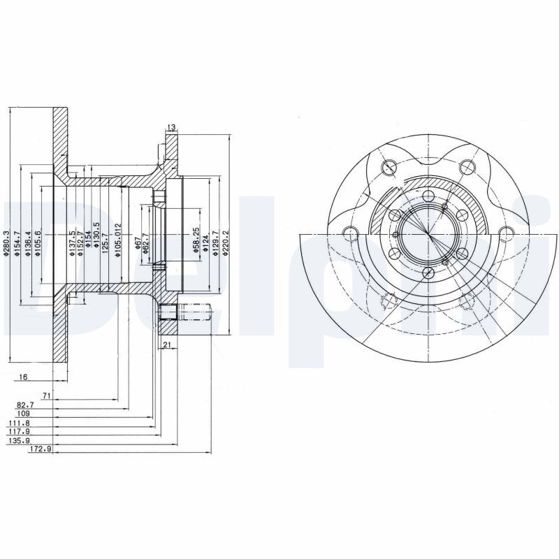 Bremsscheibe “DELPHI voll , 6 , R90 Homologated ”