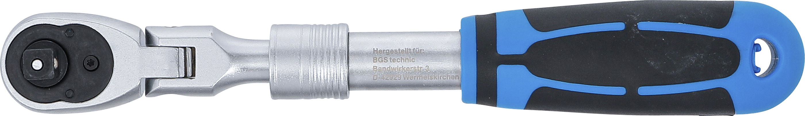 BGS Umschaltknarre, ausziehbar, abwinkelbar | Abtrieb Außenvierkant 10 mm (3/8") | 260 - 365 mm