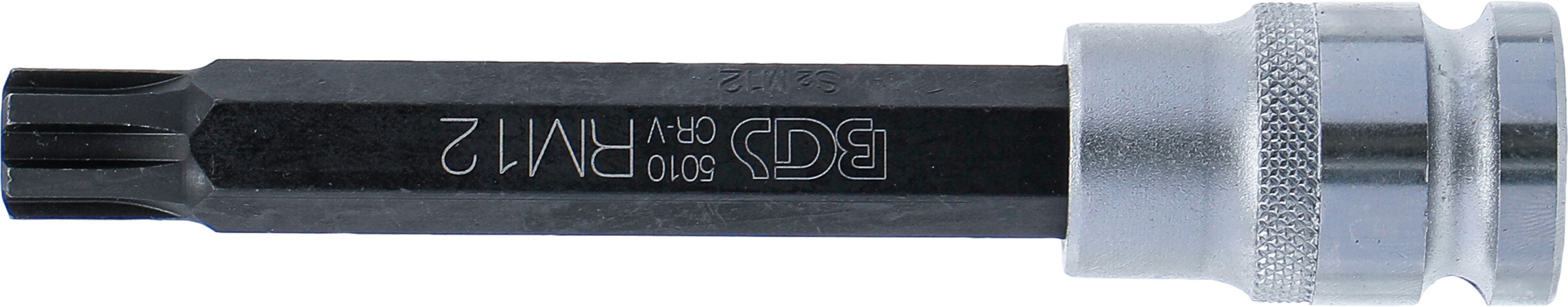 BGS Bit-Einsatz | Länge 120 mm | Antrieb Innenvierkant 12,5 mm (1/2") | Keil-Profil (für RIBE) M12