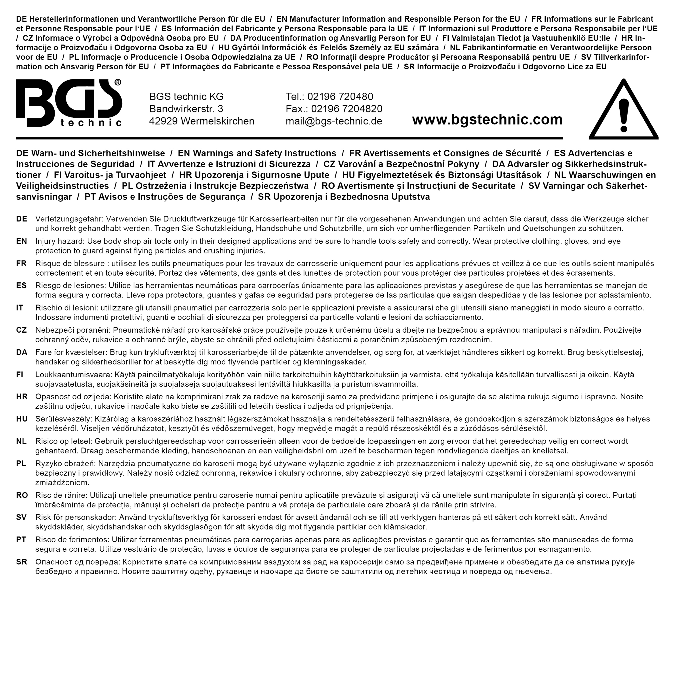 BGS Druckluft-Blechschere / Knabber
