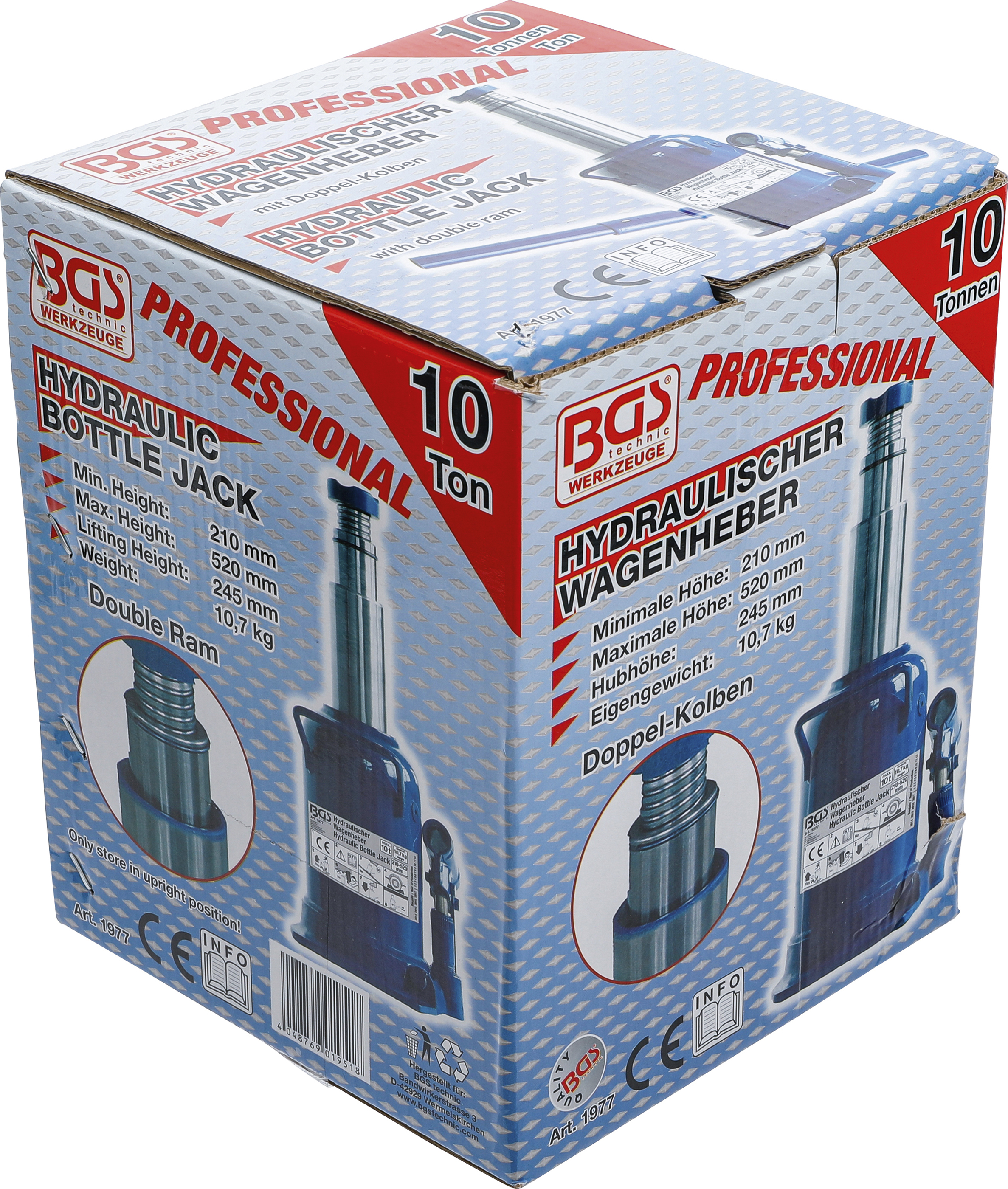 BGS Hydraulischer Flaschen-Wagenheber | 10 t