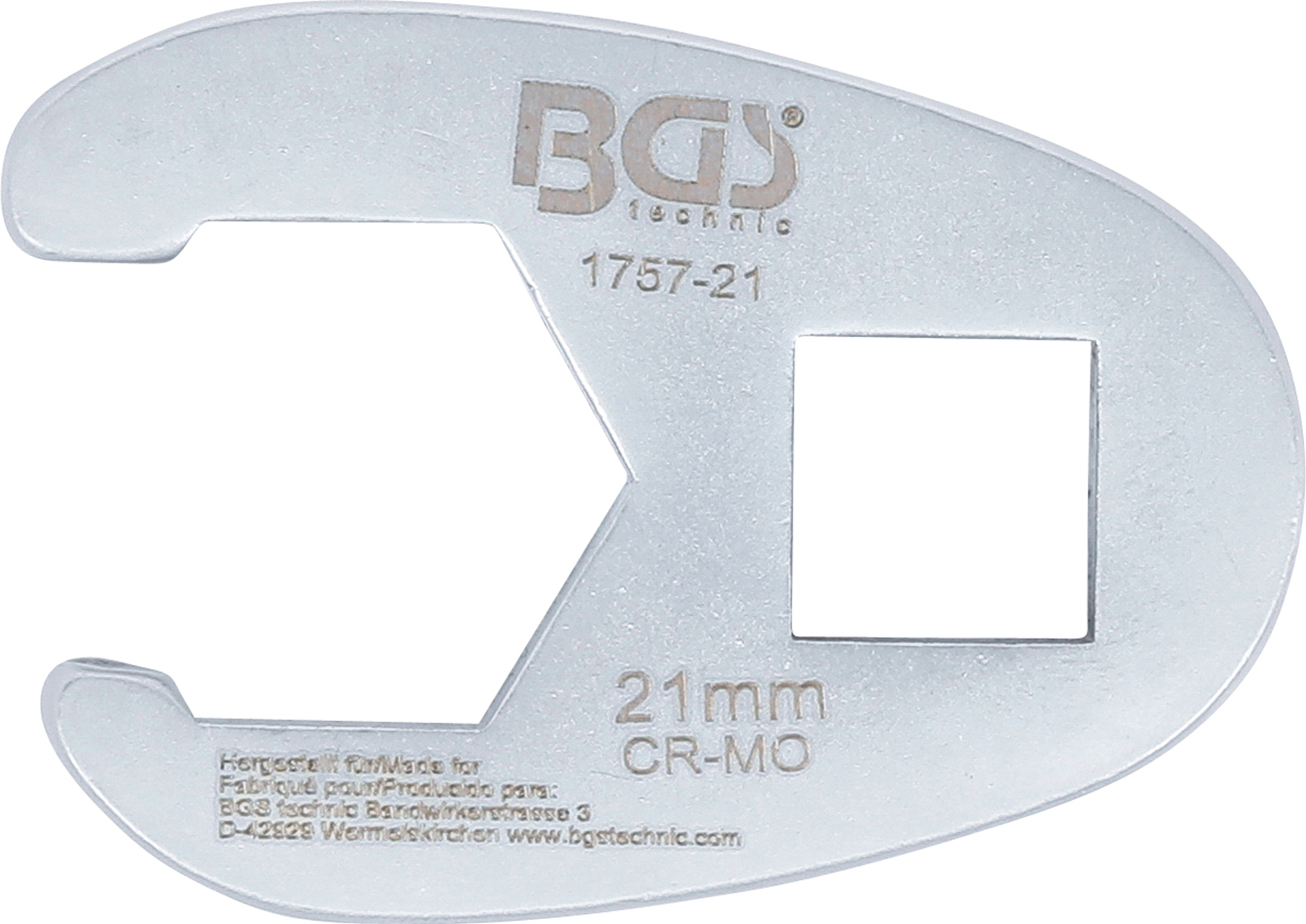 BGS Hahnenfußschlüssel | Antrieb Innenvierkant 12,5 mm (1/2") | SW 21 mm