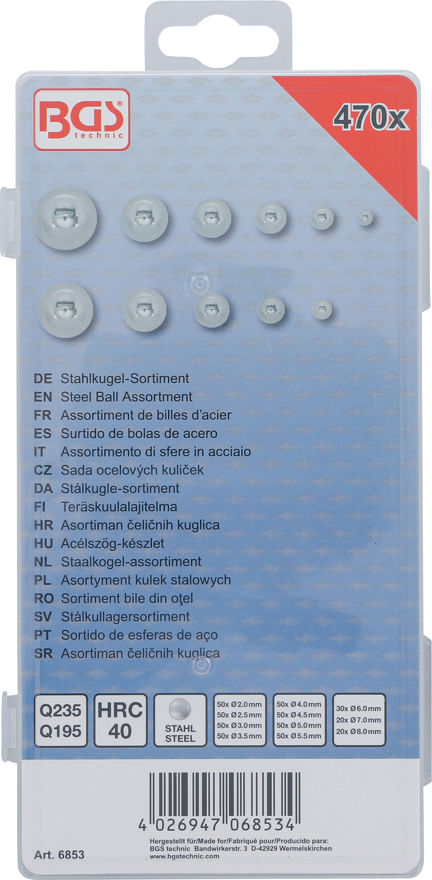 BGS Stahlkugel-Sortiment | 470-tlg.