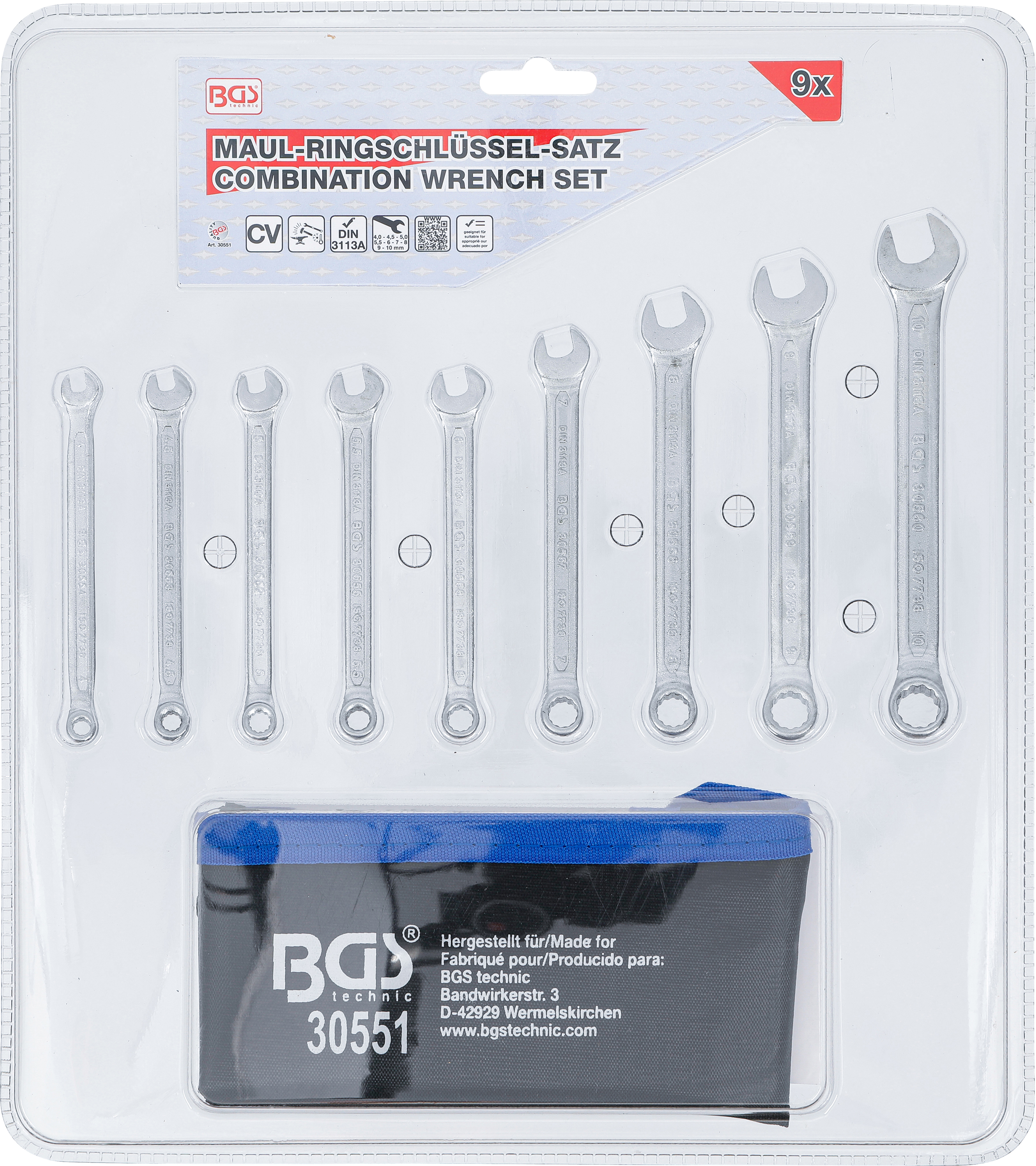 BGS Maul-Ringschlüssel-Satz | SW 4 - 10 mm | 9-tlg.