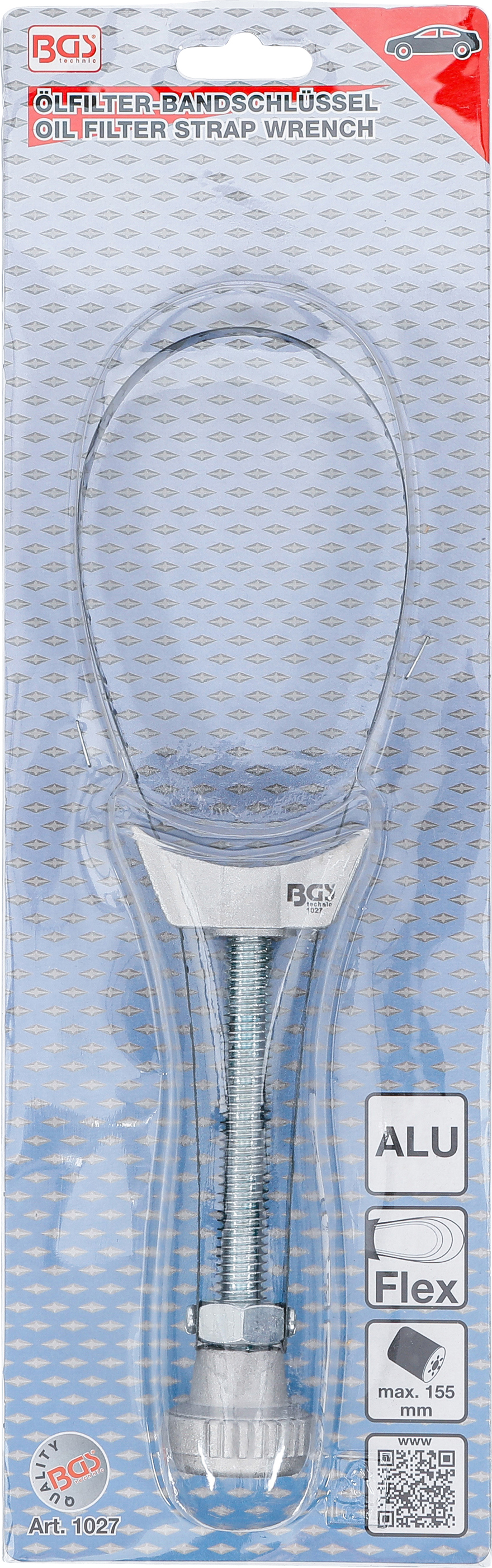 BGS Ölfilter-Bandschlüssel | Federbandstahl | Alu-Druckguss | Ø 110 - 155 mm